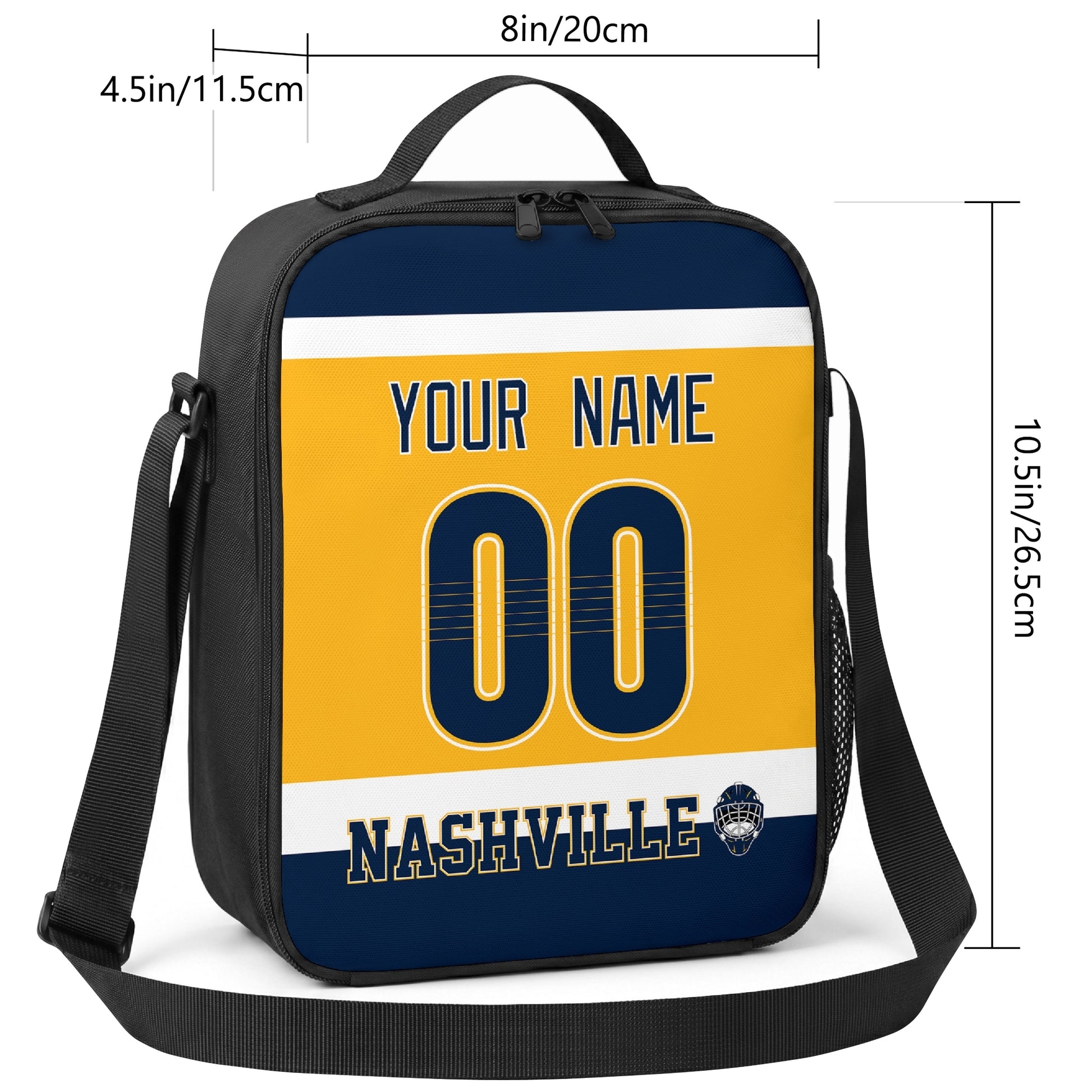 Nashville hockey shoulder bag size reference image