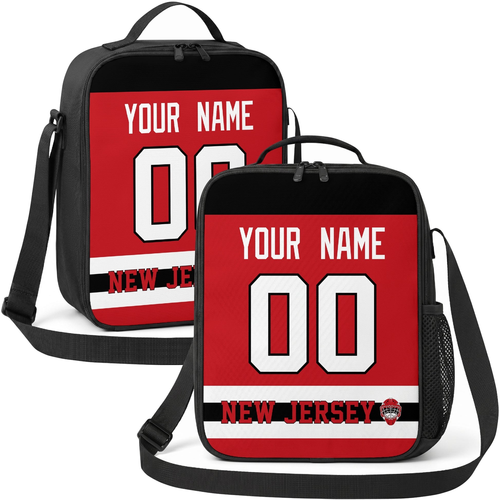 New Jersey hockey shoulder bag display in Red city-color style