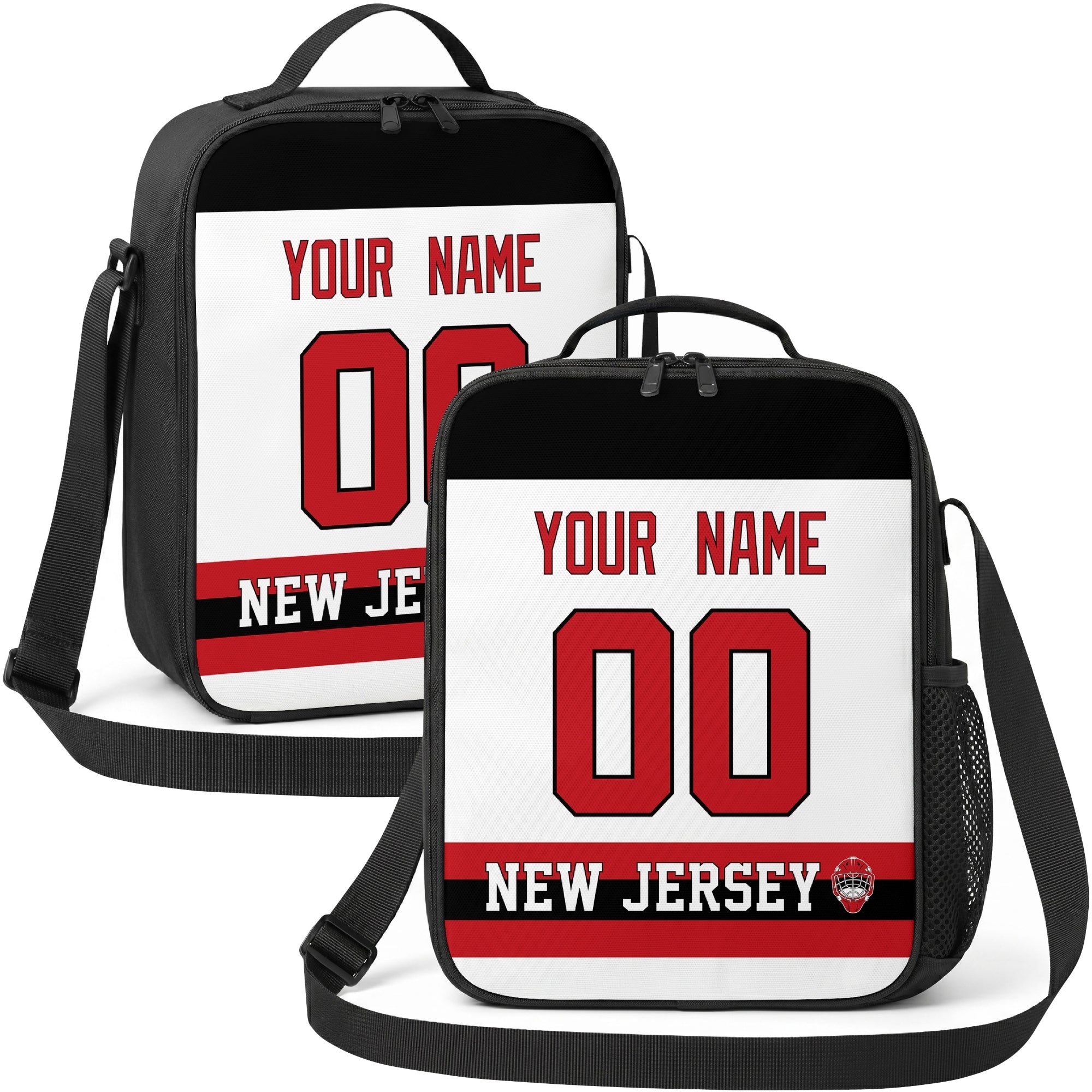 New Jersey hockey shoulder bag display in White city-color style
