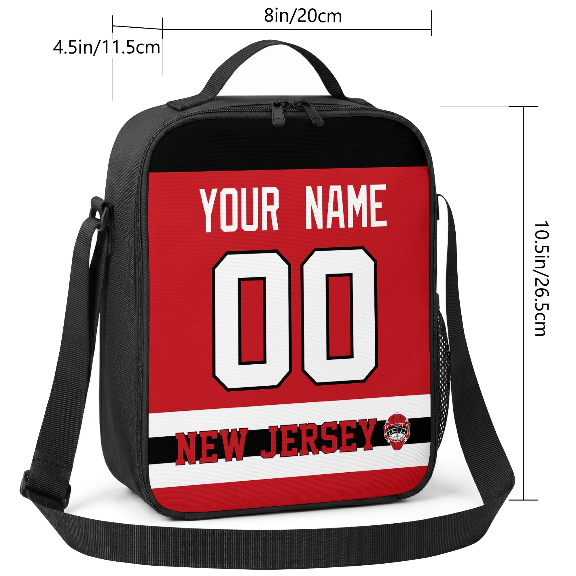 New Jersey hockey shoulder bag size reference image