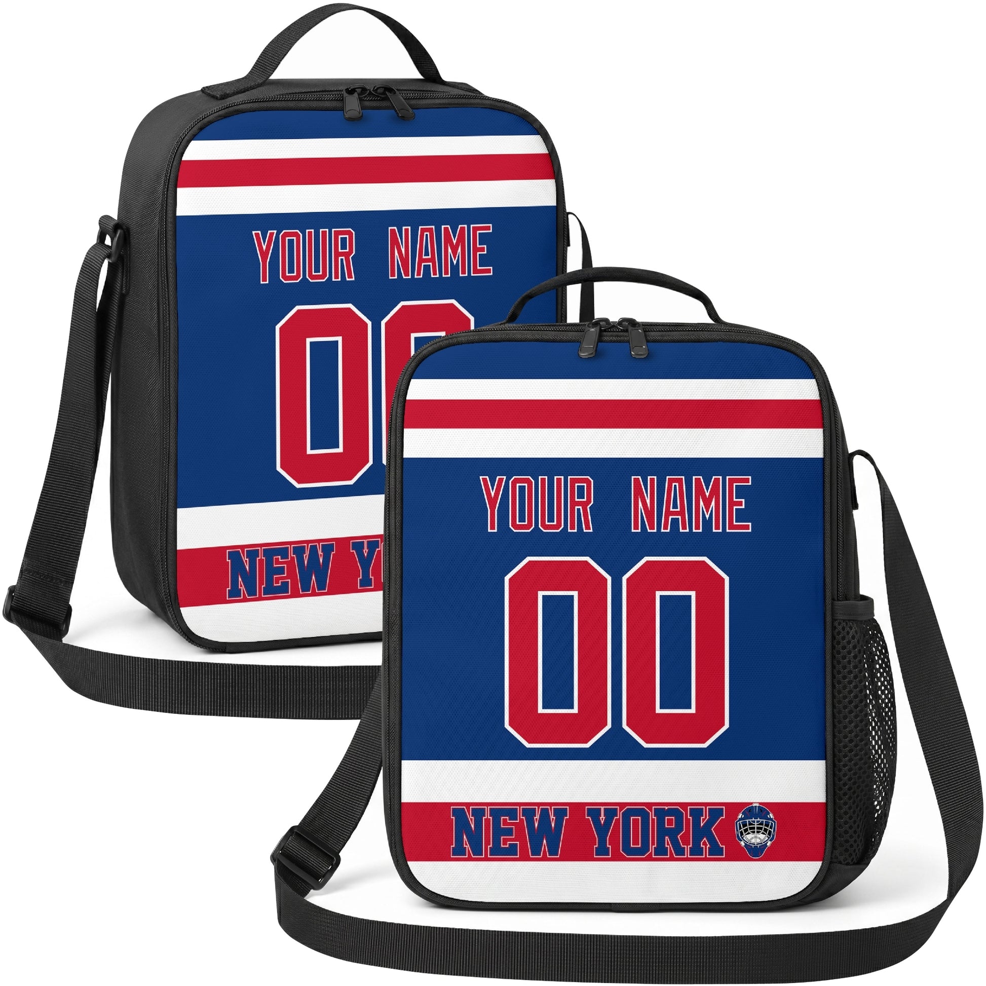 New York R hockey shoulder bag display in Blue city-color style