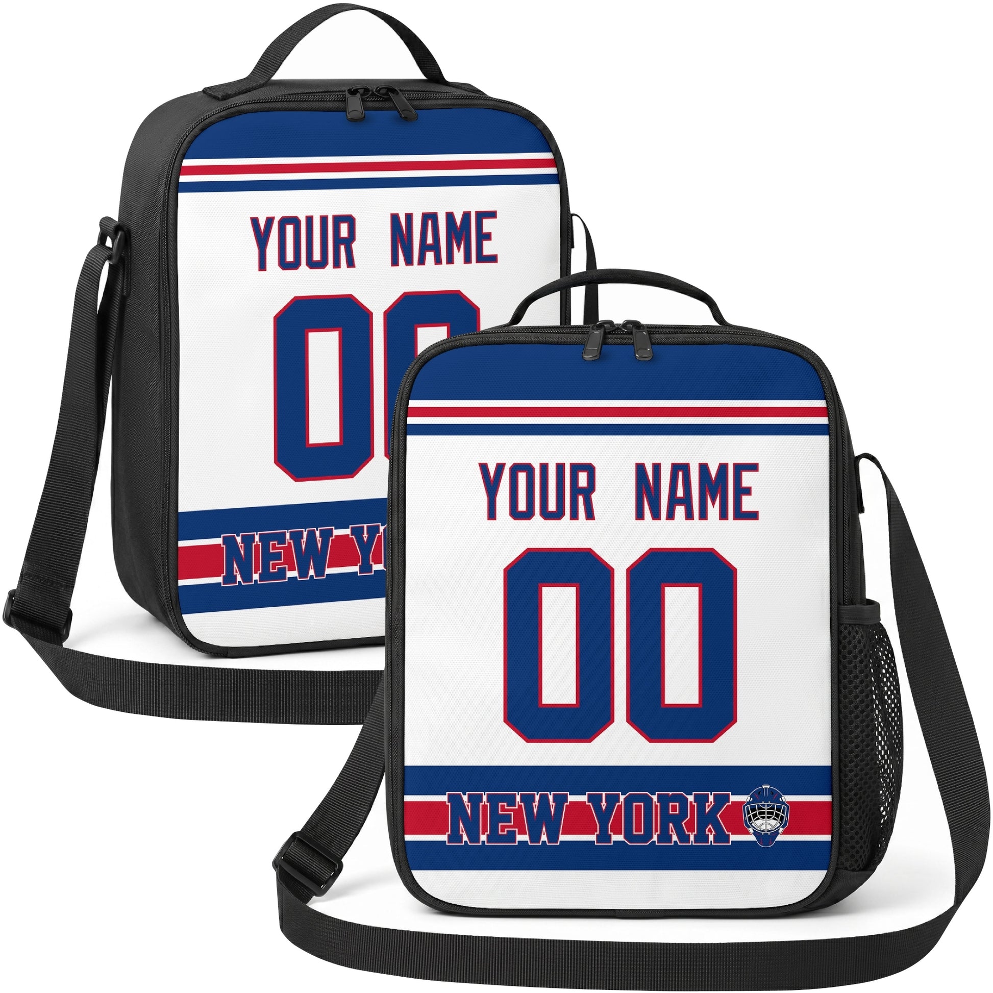 New York R hockey shoulder bag display in White city-color style