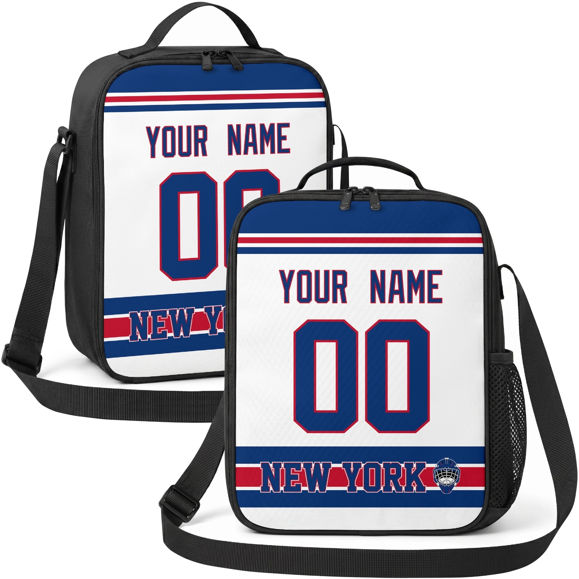 New York R hockey shoulder bag display in White city-color style