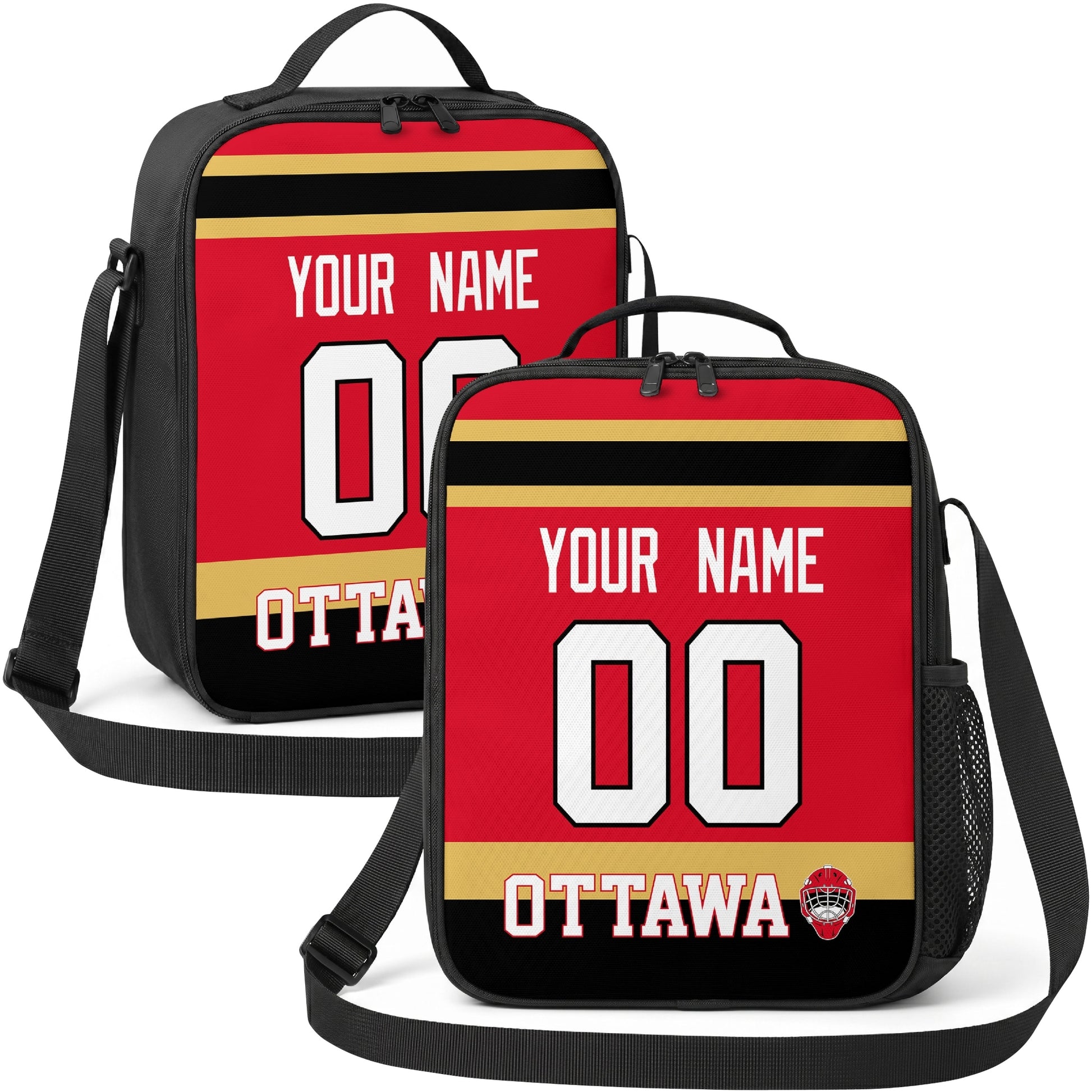 Ottawa hockey shoulder bag display in Red city-color style