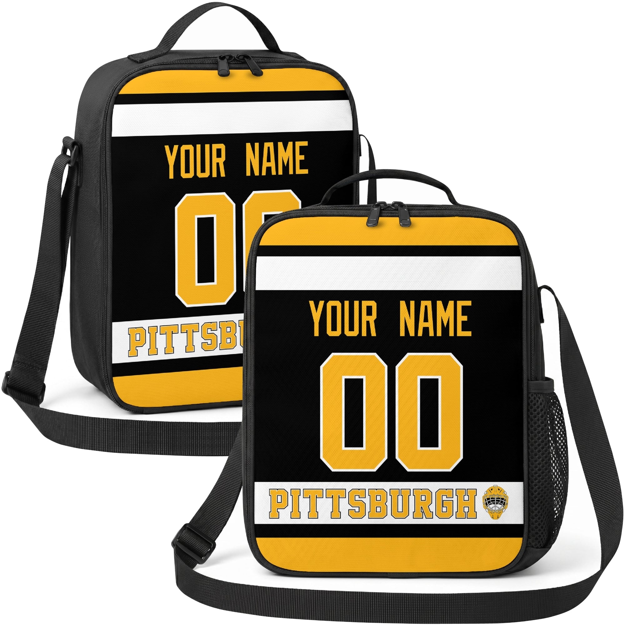 Pittsburgh hockey shoulder bag display in Black city-color style