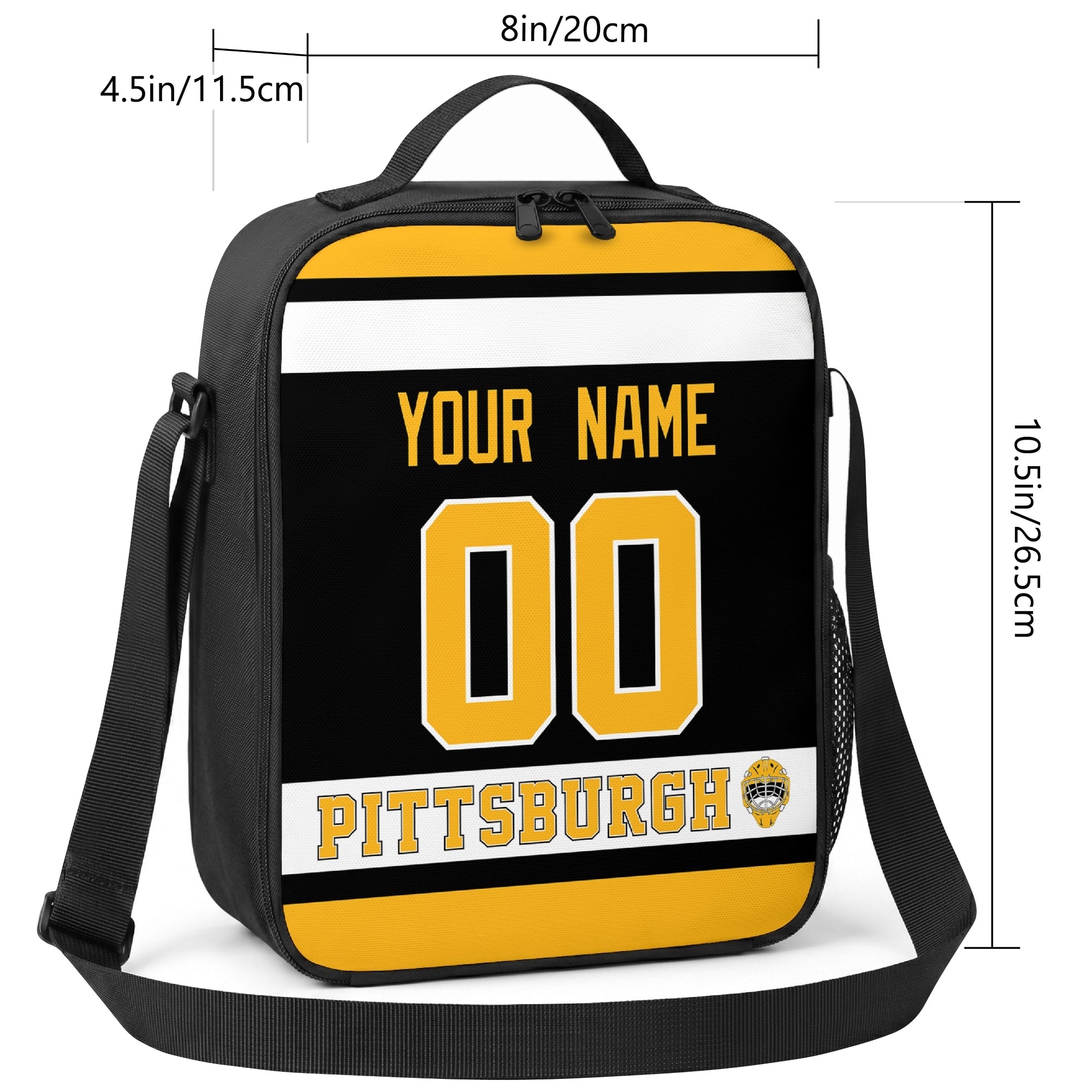 Pittsburgh hockey shoulder bag size reference image