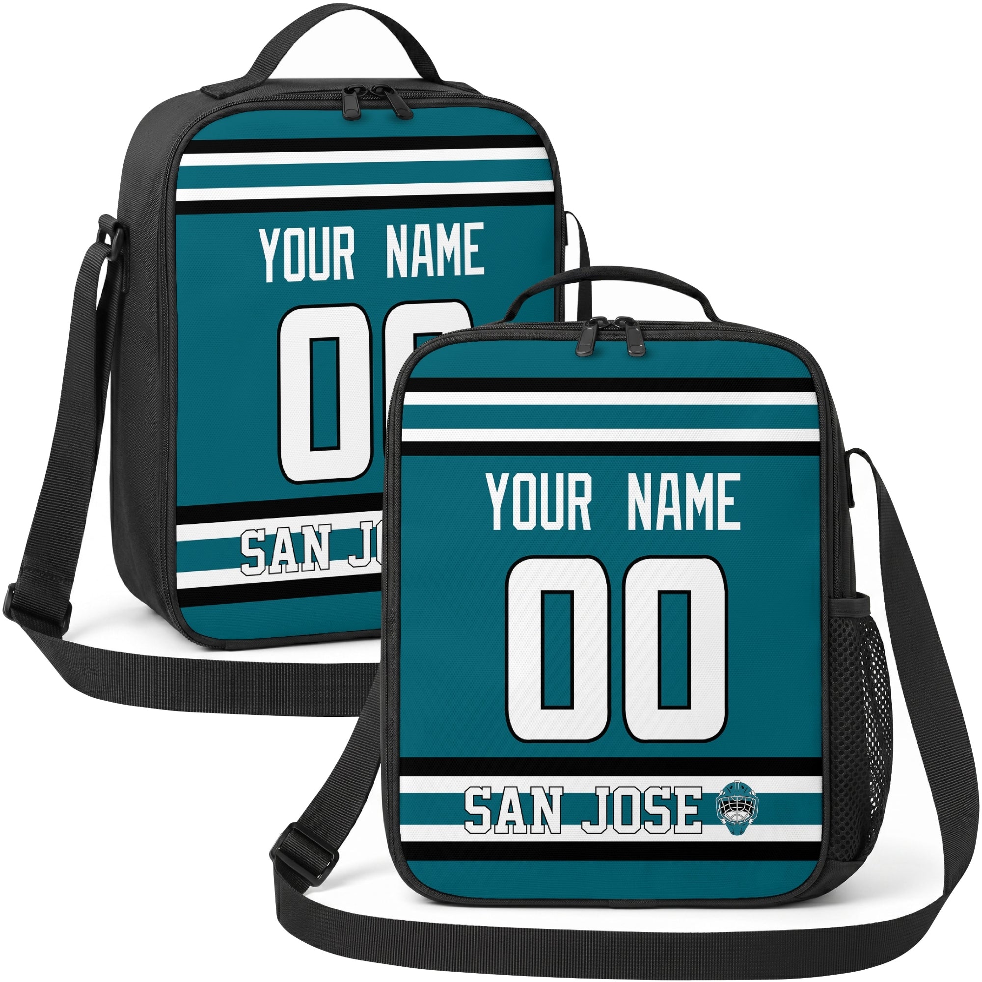 San Jose hockey shoulder bag display in Teal city-color style