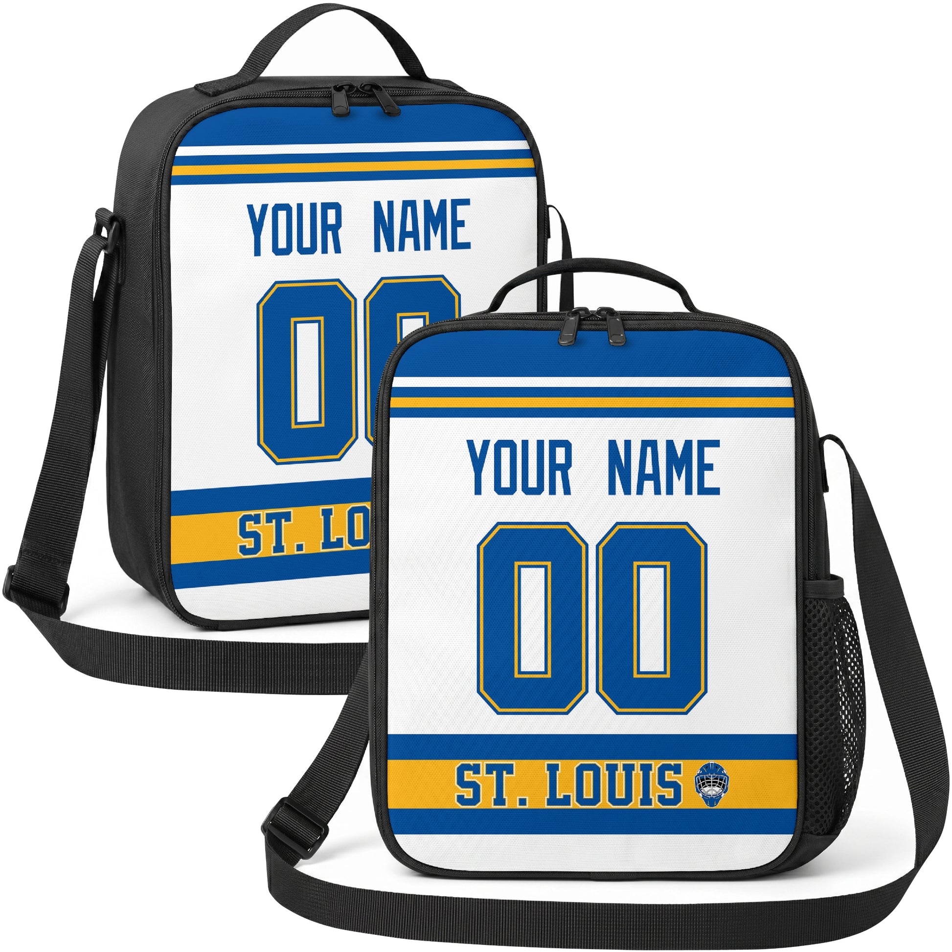 St. Louis hockey shoulder bag display in White city-color style