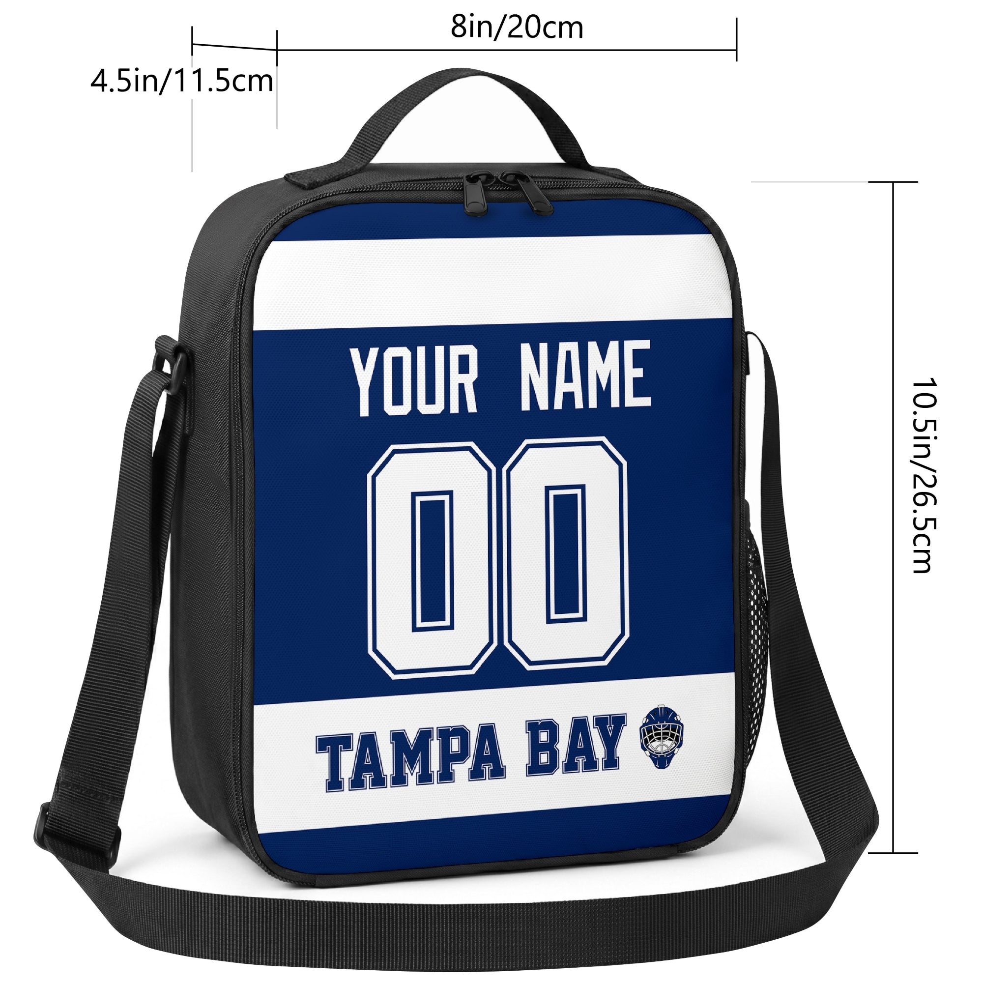 Tampa Bay hockey shoulder bag size reference image