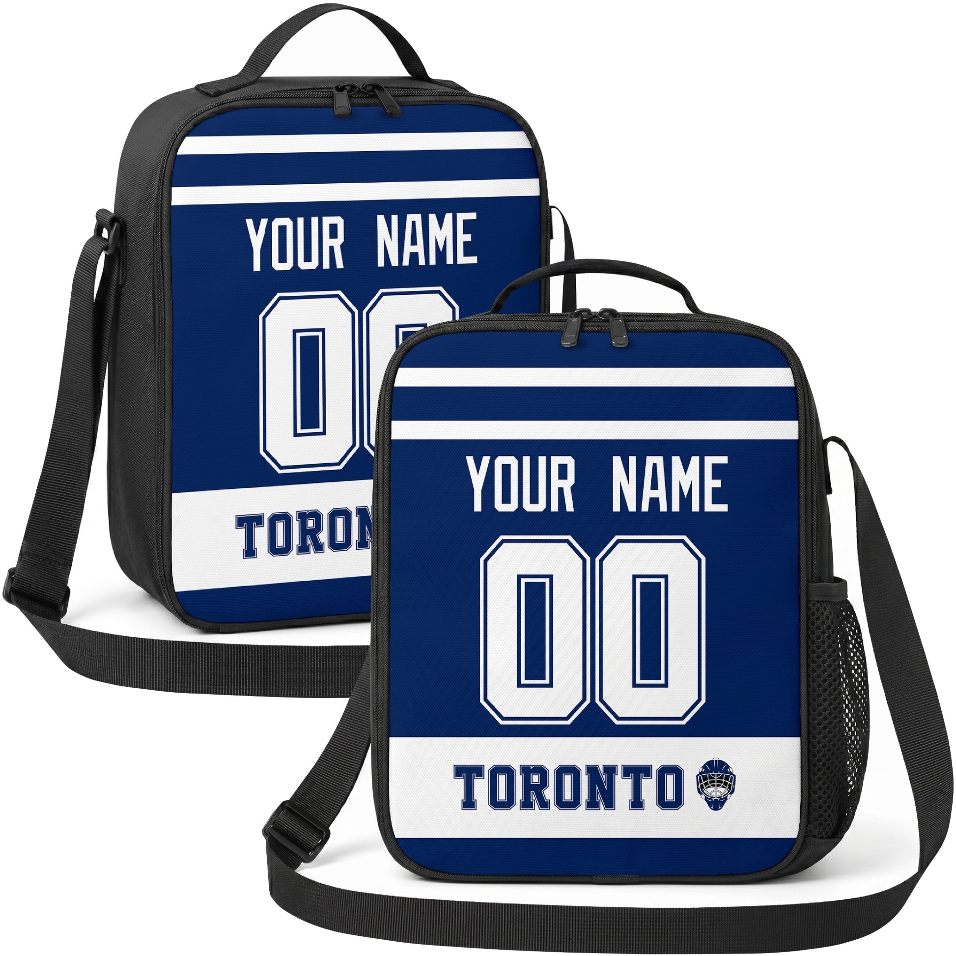 Toronto hockey shoulder bag display in Blue city-color style