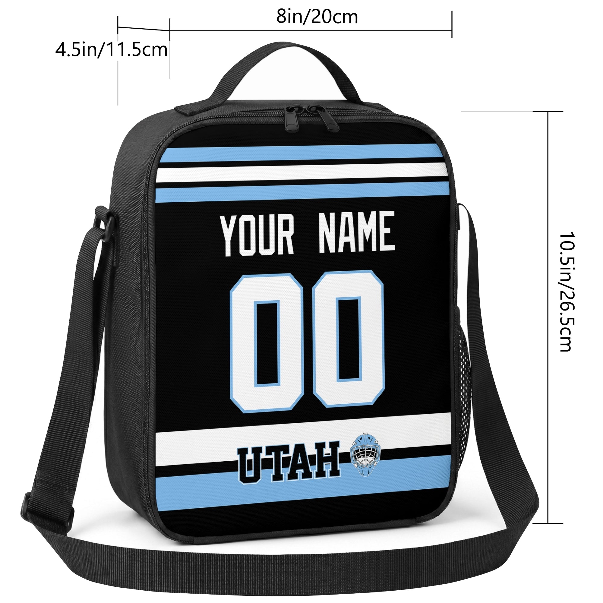 Utah hockey shoulder bag size reference image
