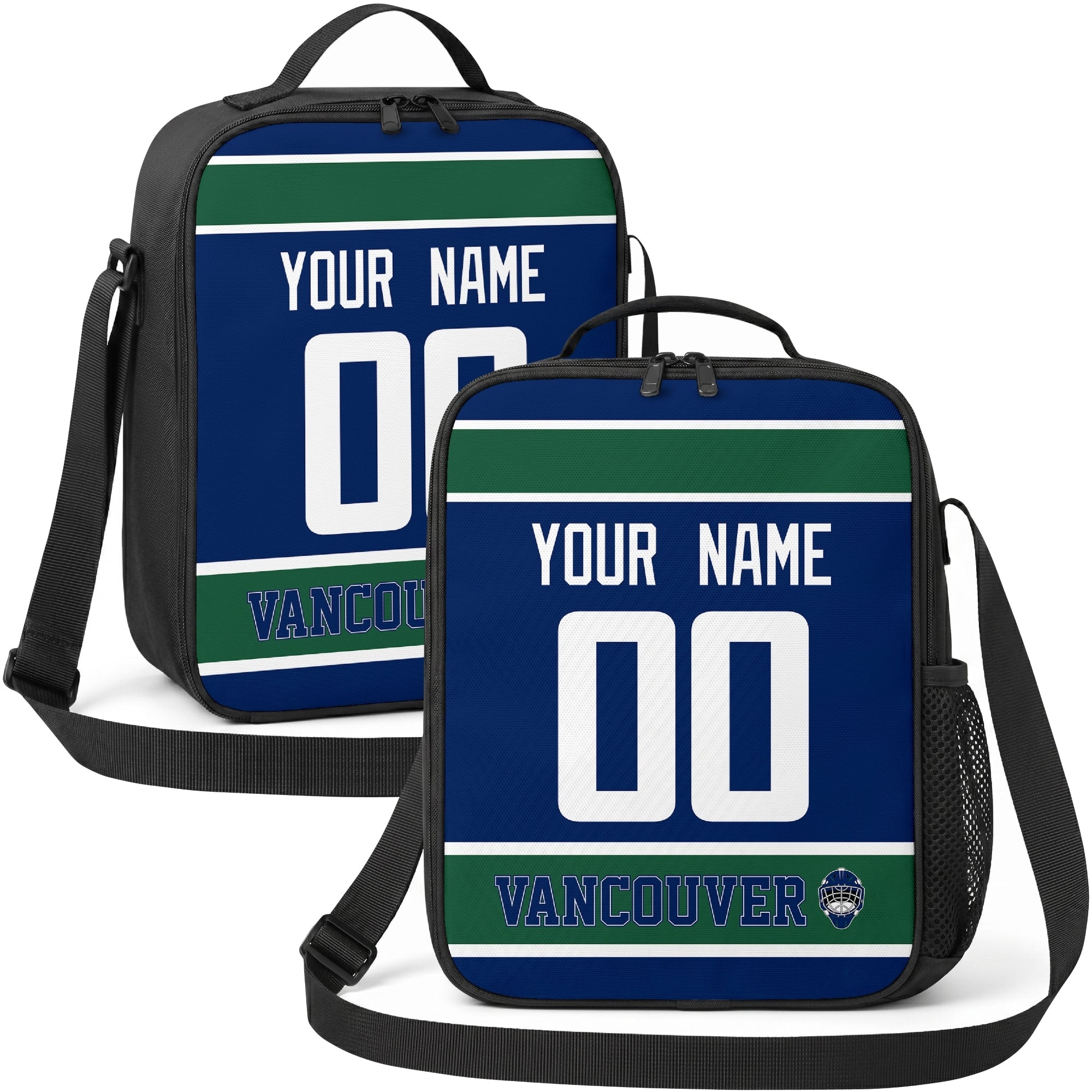 Vancouver hockey shoulder bag display in Blue city-color style