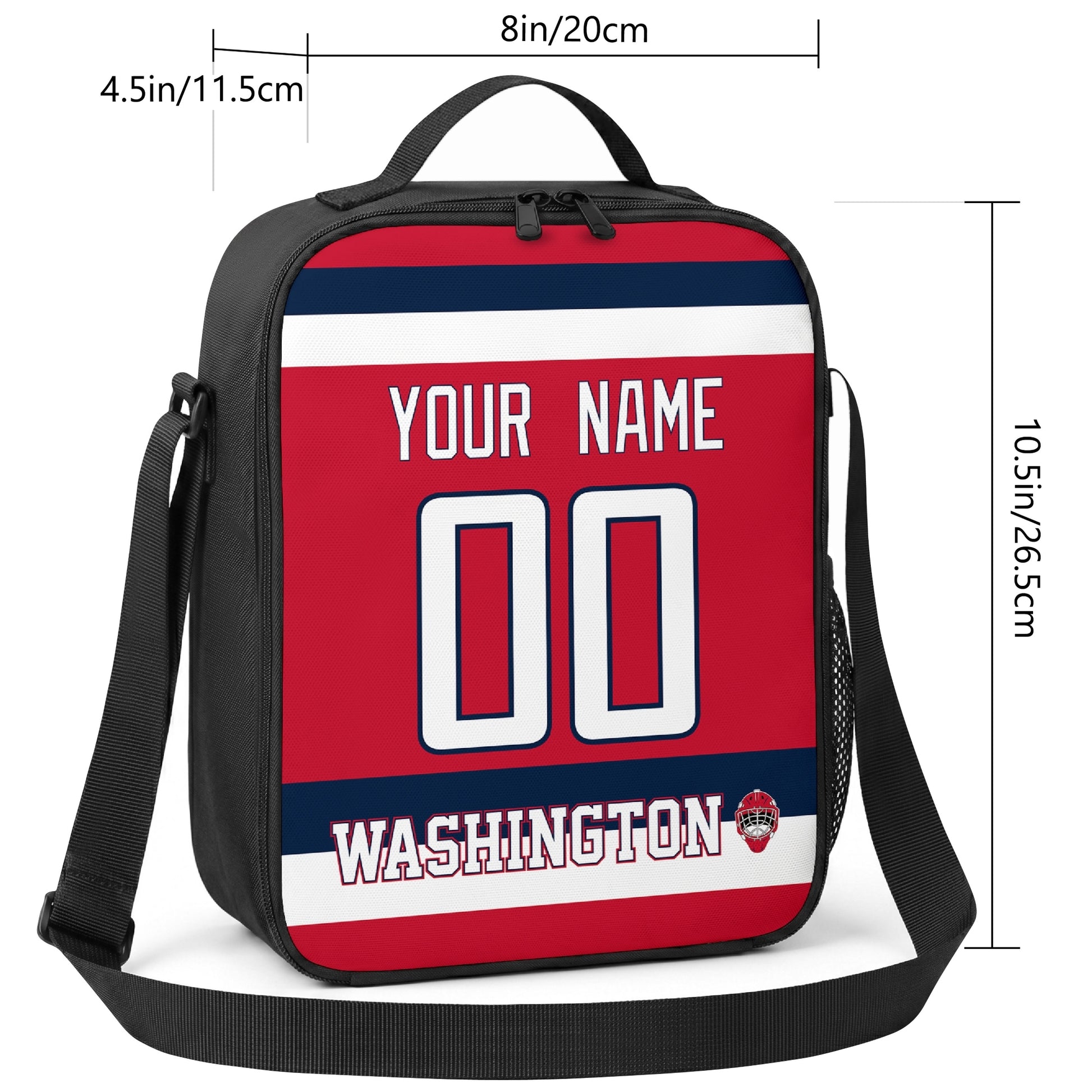 Washington hockey shoulder bag size reference image