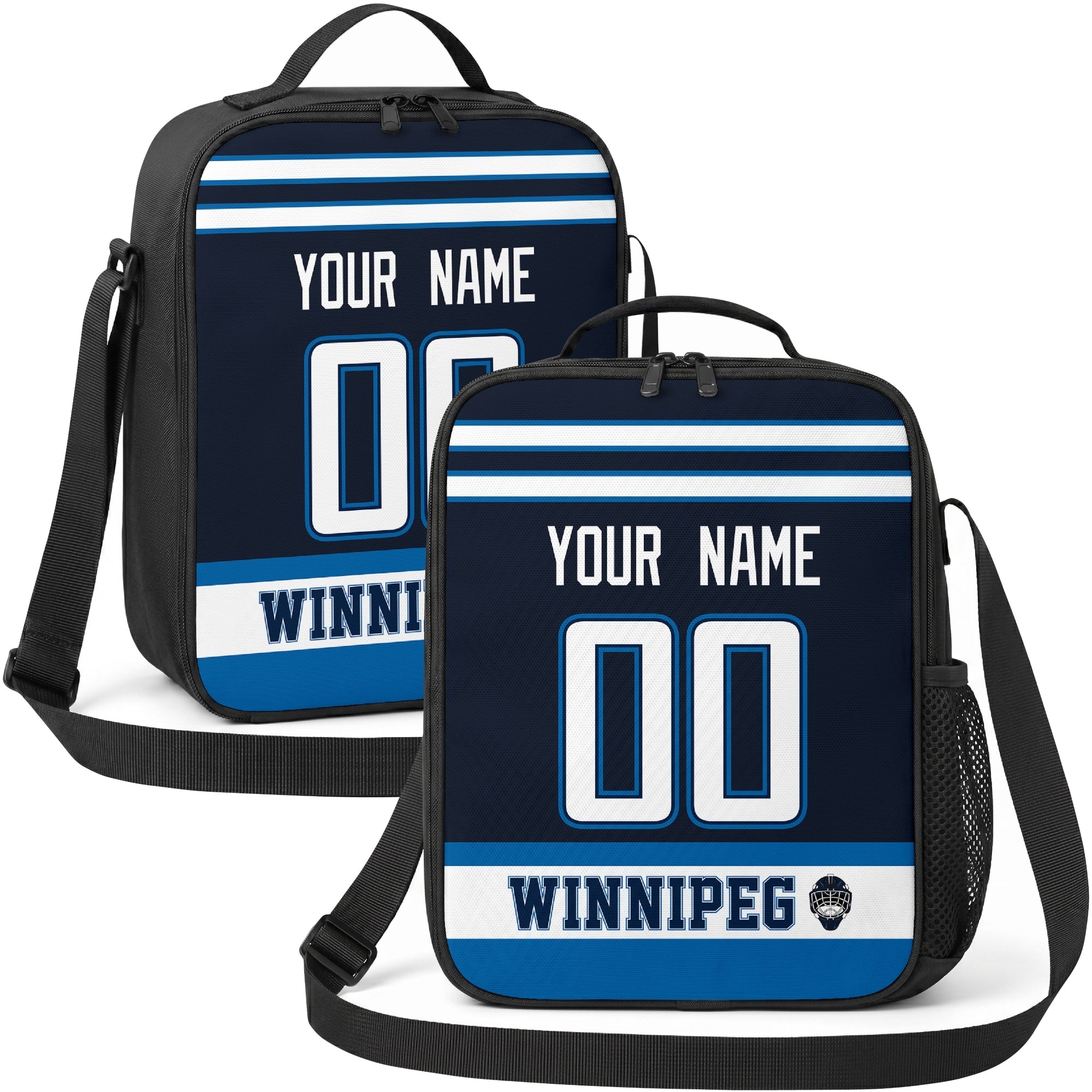 Winnipeg hockey shoulder bag display in Navy city-color style