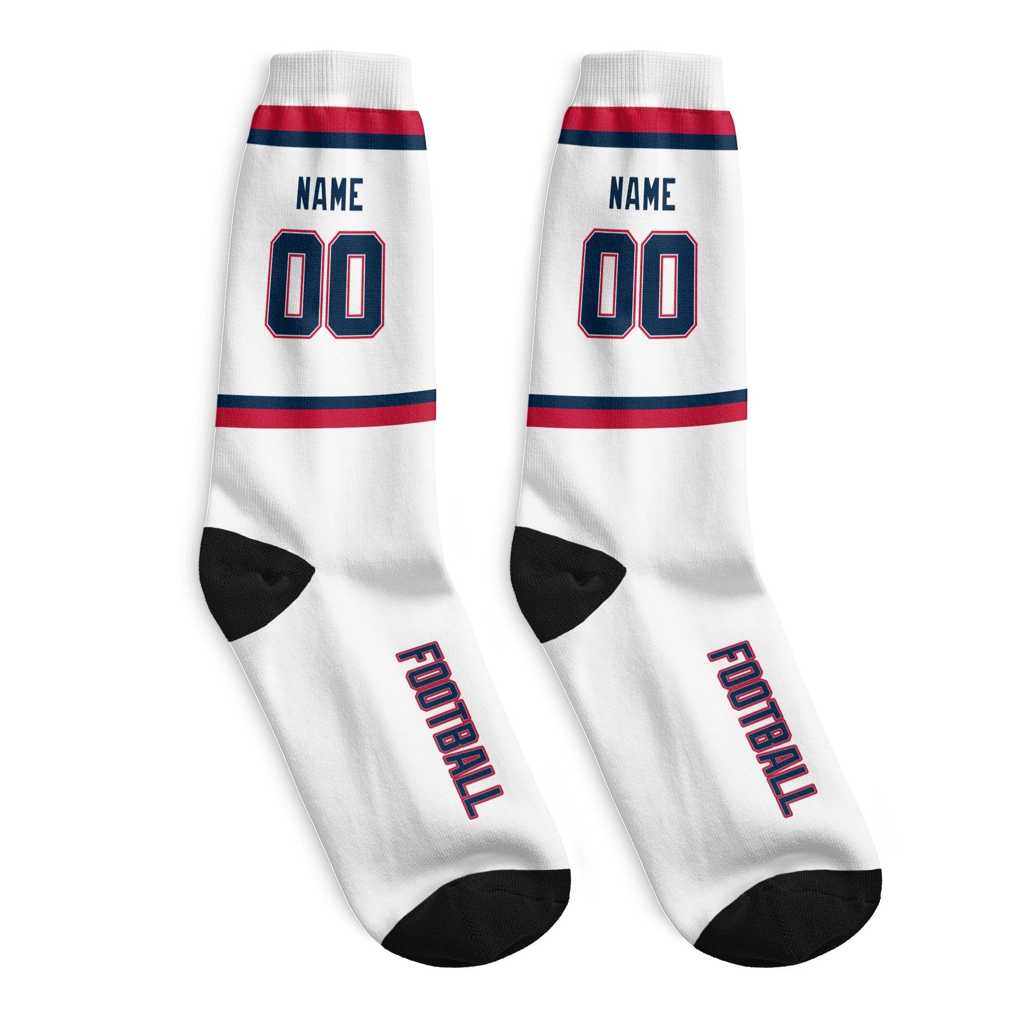 ANTKING New England Socks 2 Pairs Custom any Name and Number for Men Women Gift ANTKING