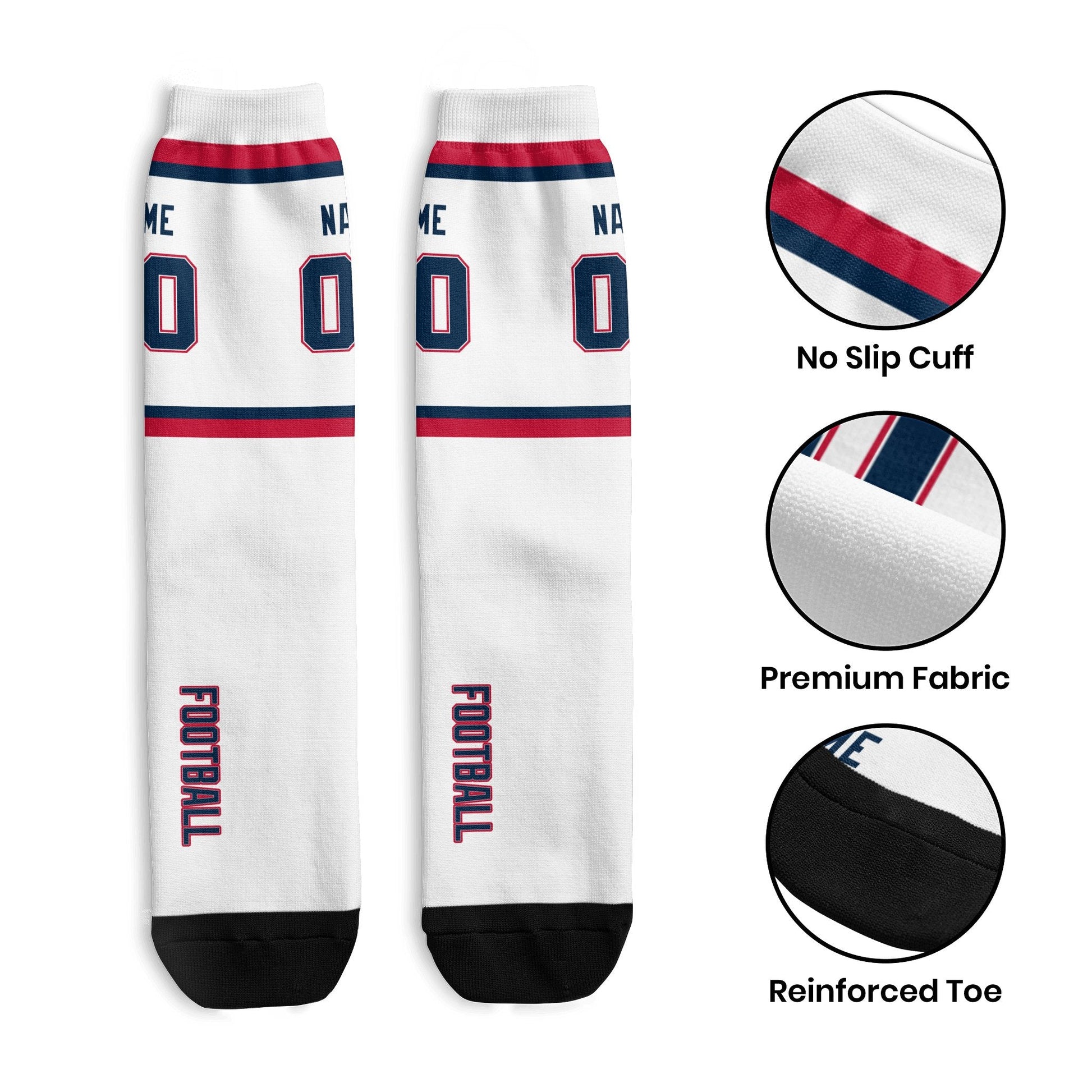 ANTKING New England Socks 2 Pairs Custom any Name and Number for Men Women Gift ANTKING