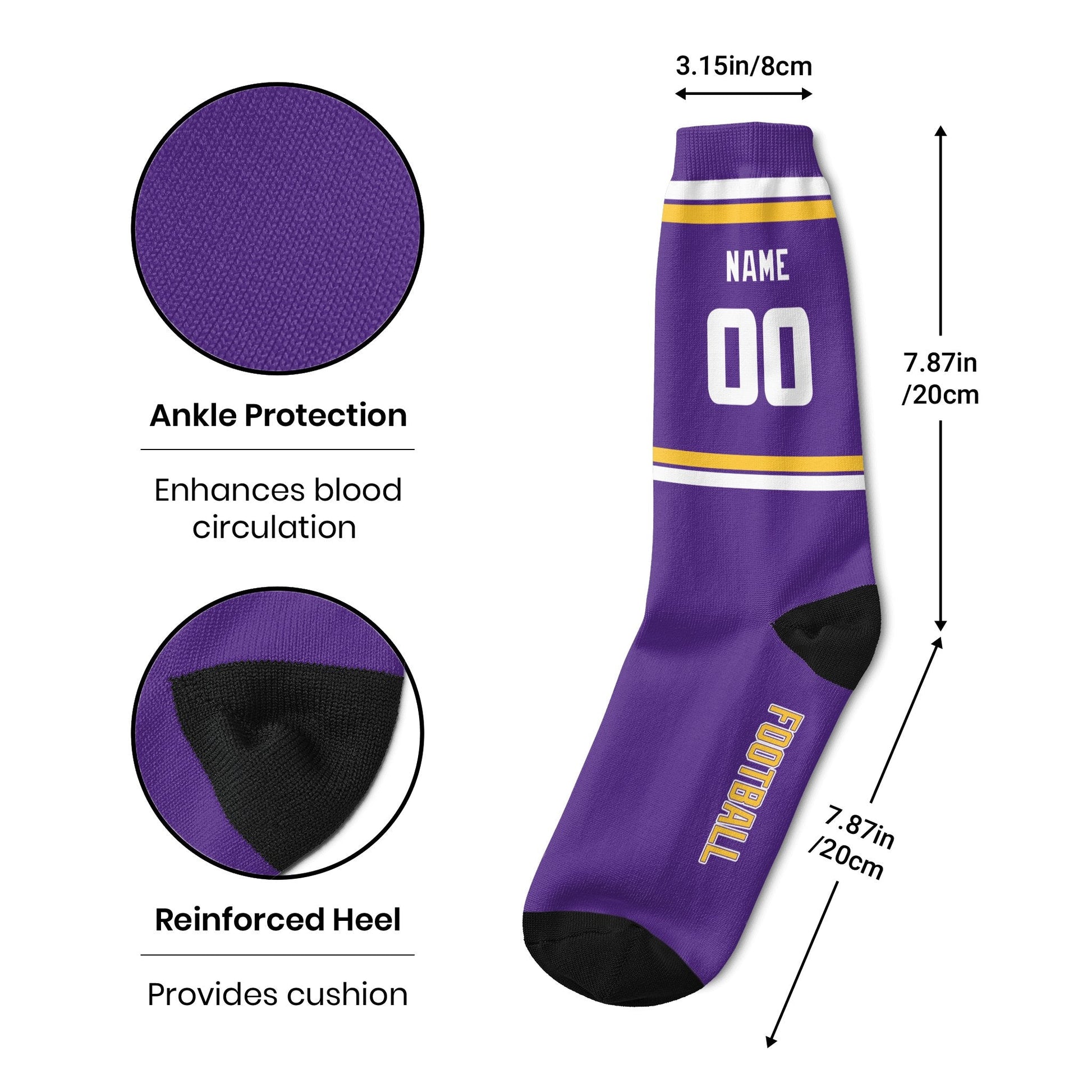 ANTKING Socks 2 Pairs Custom any Name and Number for Men Women Gift ANTKING