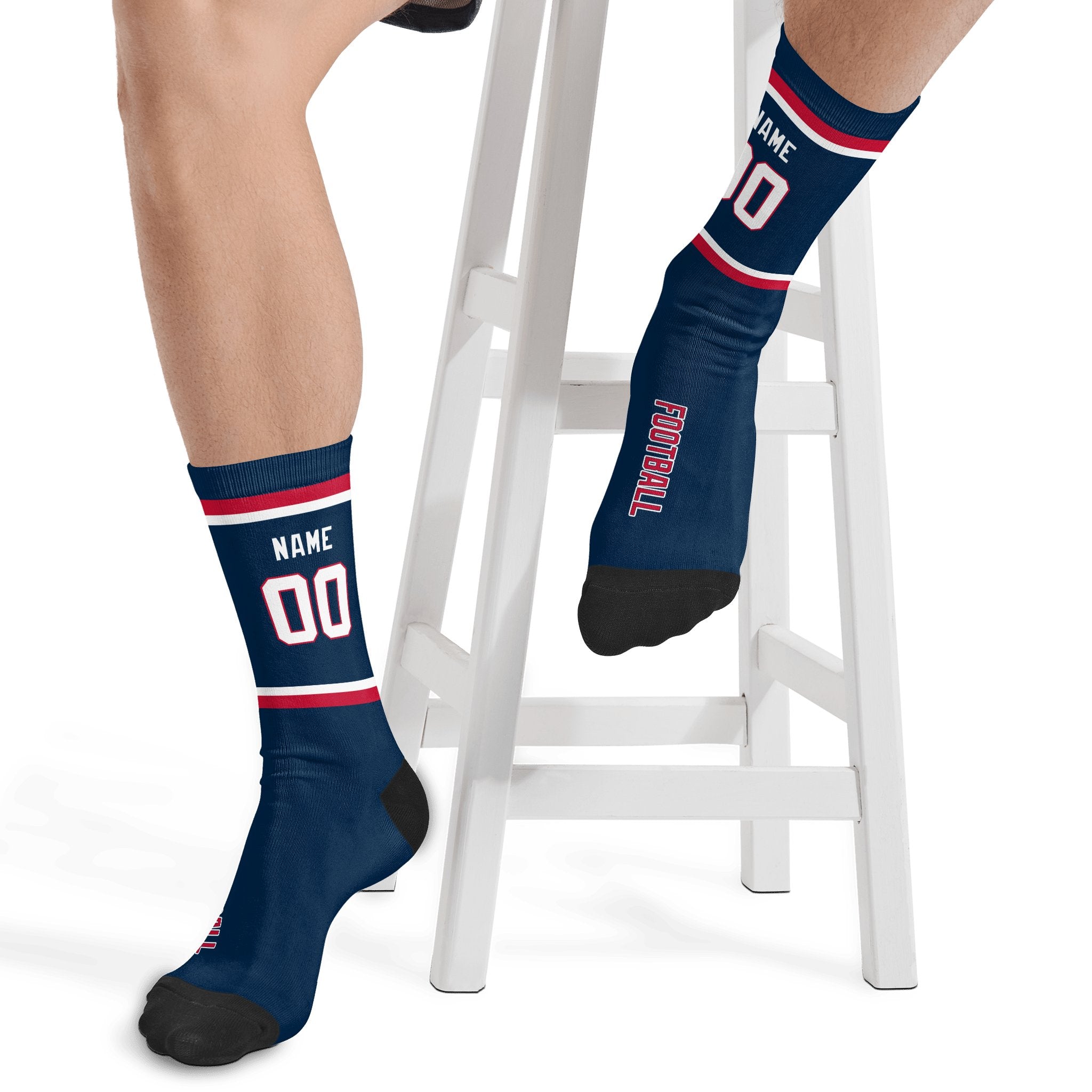 ANTKING New England Socks 2 Pairs Custom any Name and Number for Men Women Gift ANTKING