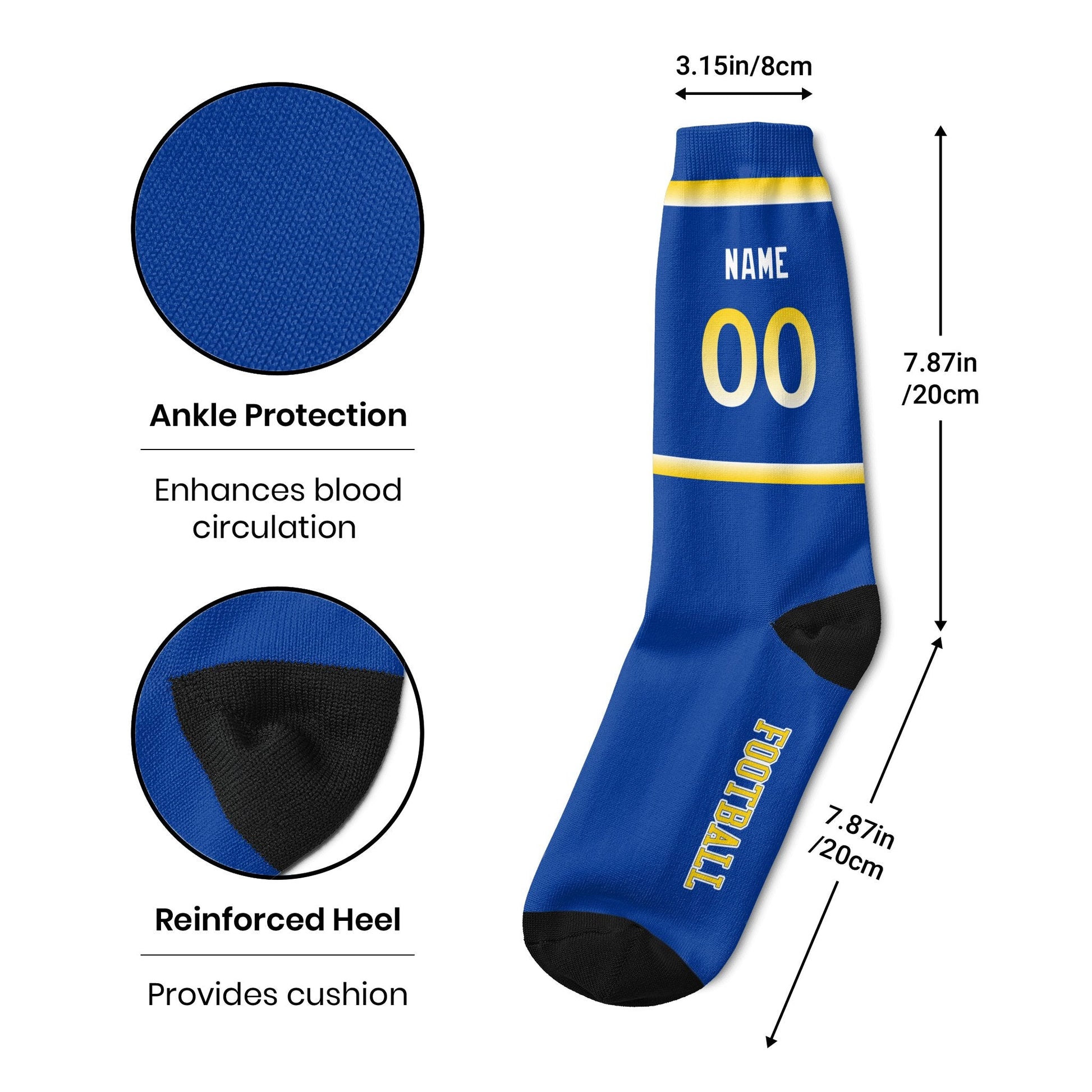 ANTKING Los Angeles Socks 2 Pairs Custom any Name and Number for Men Women Gift ANTKING