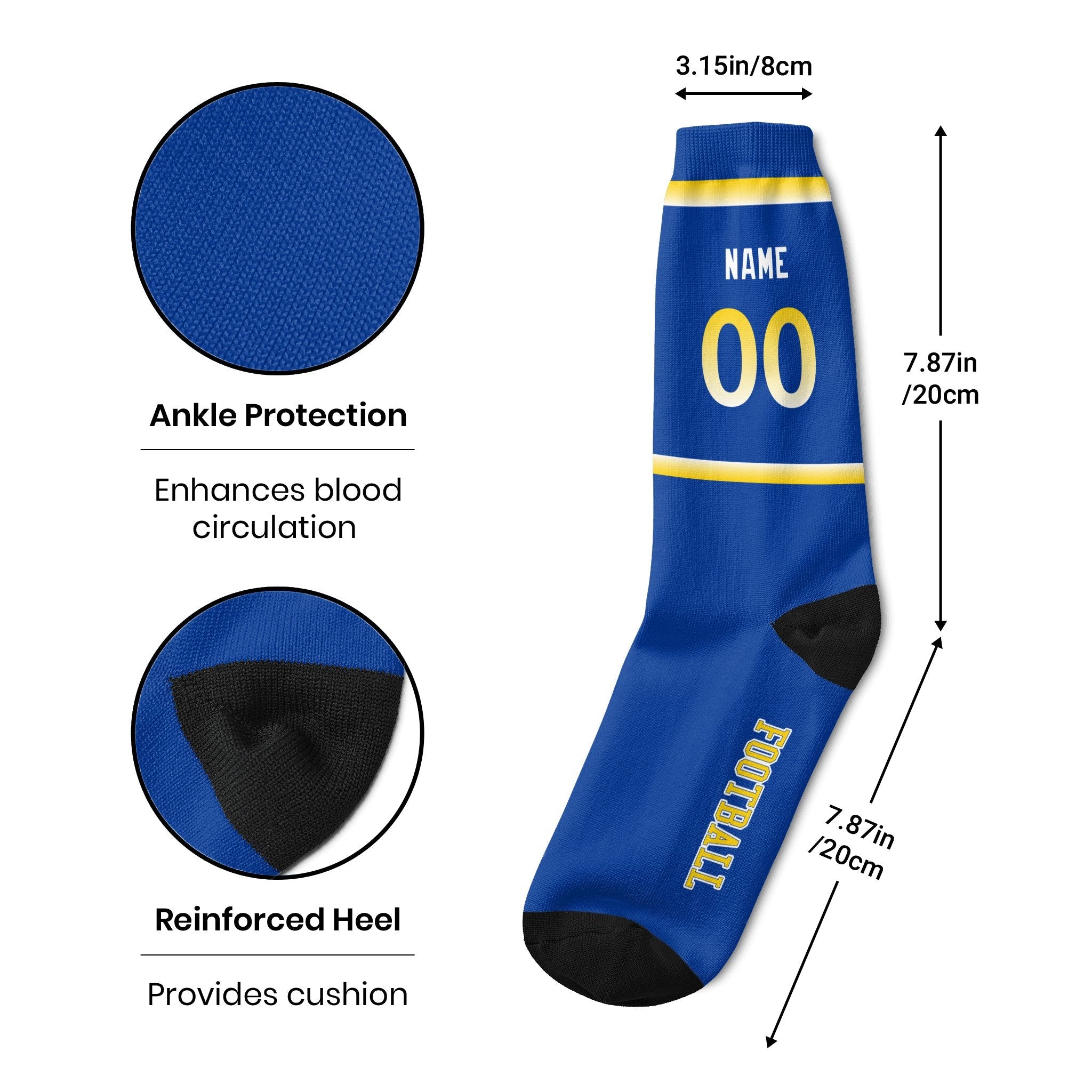 ANTKING Los Angeles Socks 2 Pairs Custom any Name and Number for Men Women Gift ANTKING
