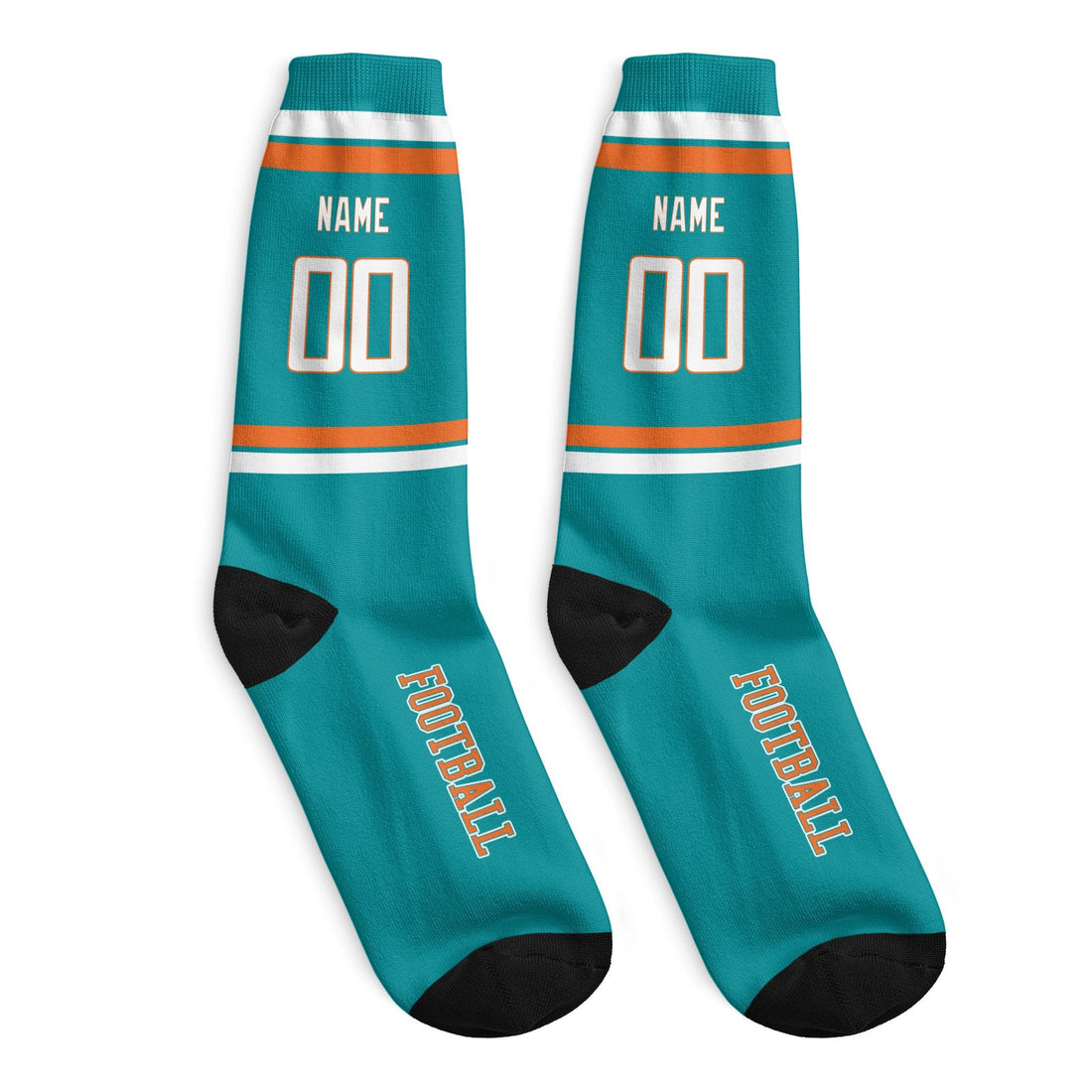 Custom Miami Football Socks - Personalized Athletic Fan Crew Socks - Antking
