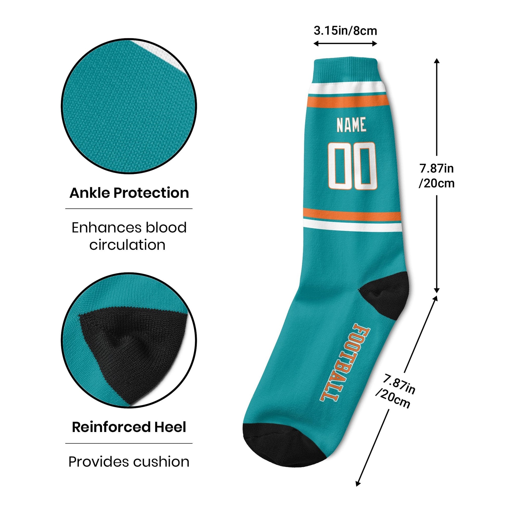 ANTKING Miami Long Socks 2 Pairs Custom any Name and Number for Men Women Gift ANTKING