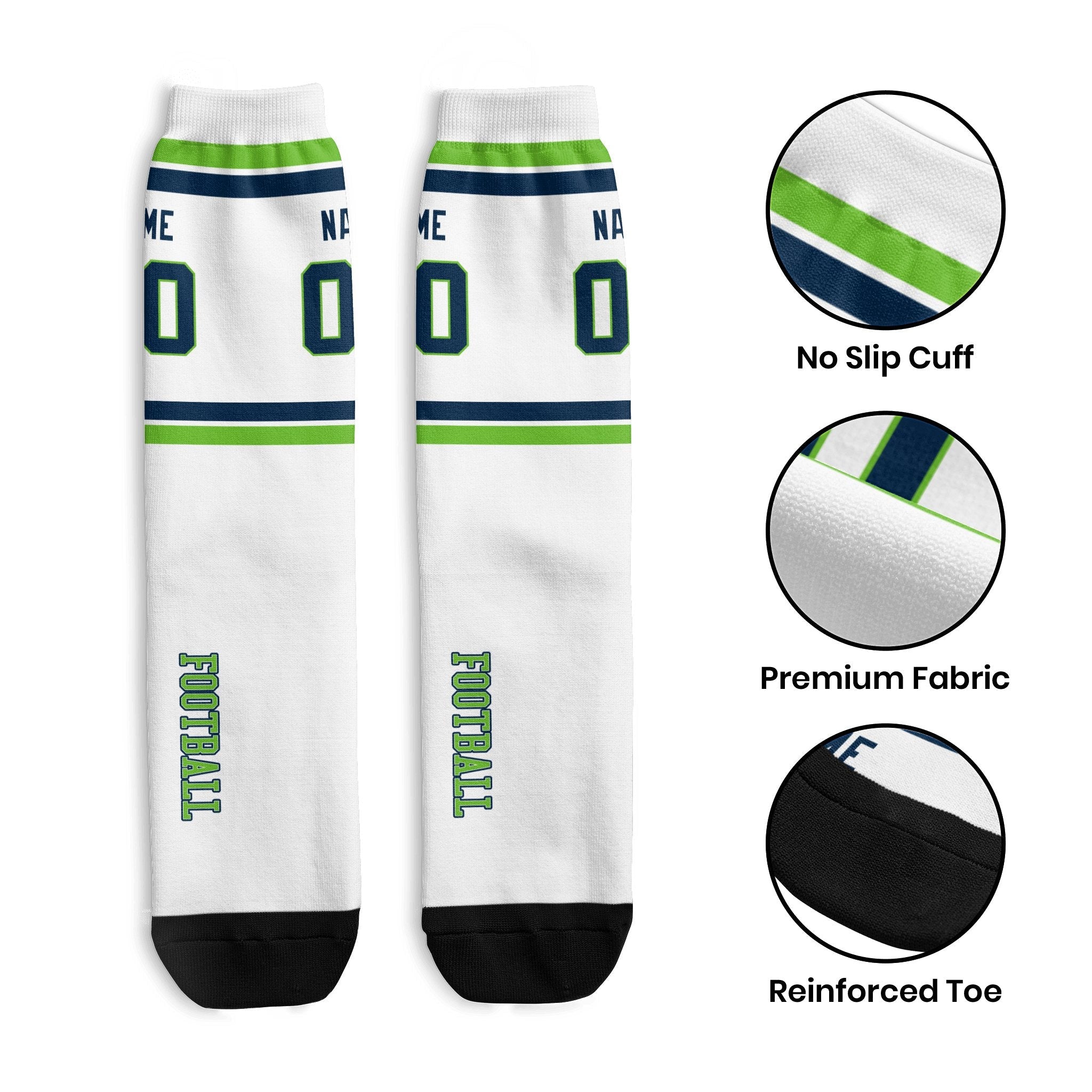 ANTKING Seattle Socks 2 Pairs Custom any Name and Number for Men Women Gift ANTKING