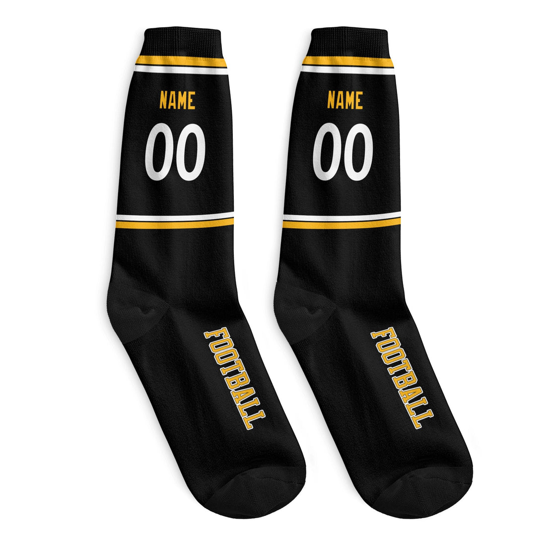 Custom Pittsburgh Football Socks - Personalized Athletic Fan Crew Socks - Antking