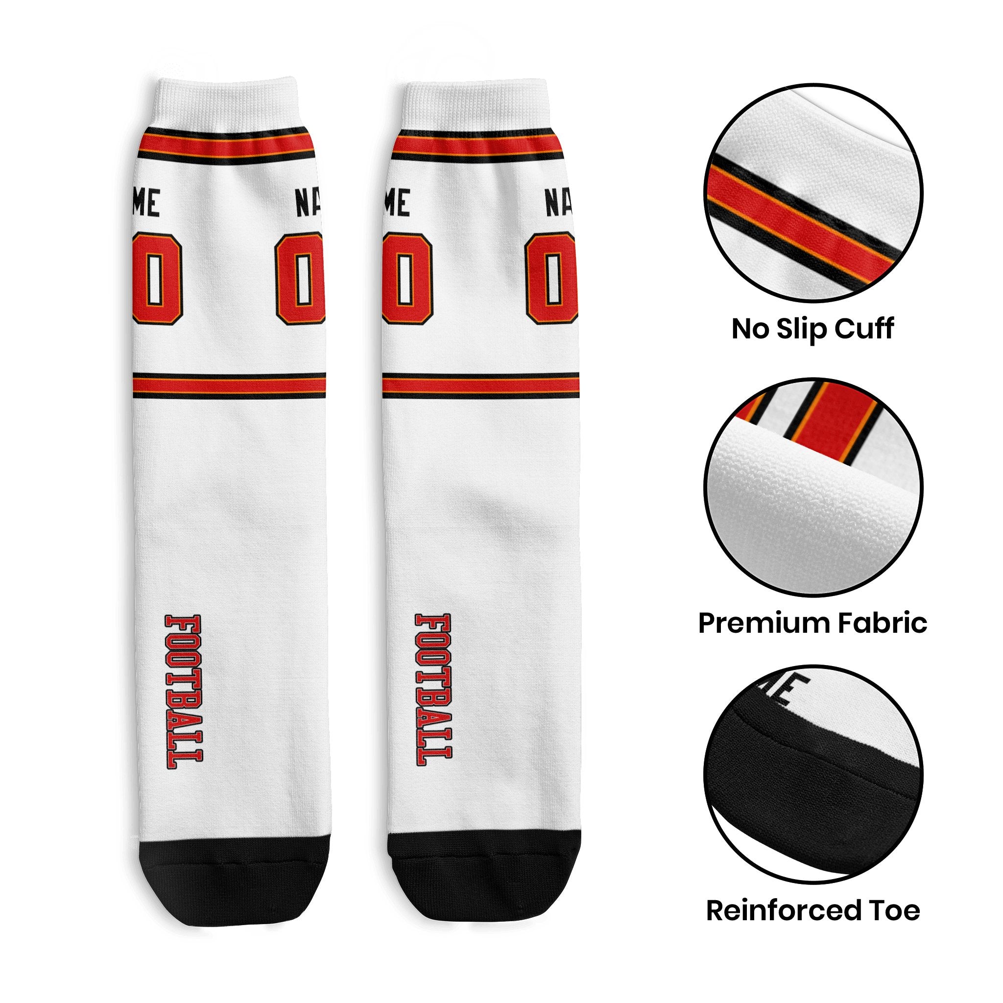 ANTKING Tampa Socks 2 Pairs Custom any Name and Number for Men Women Gift ANTKING
