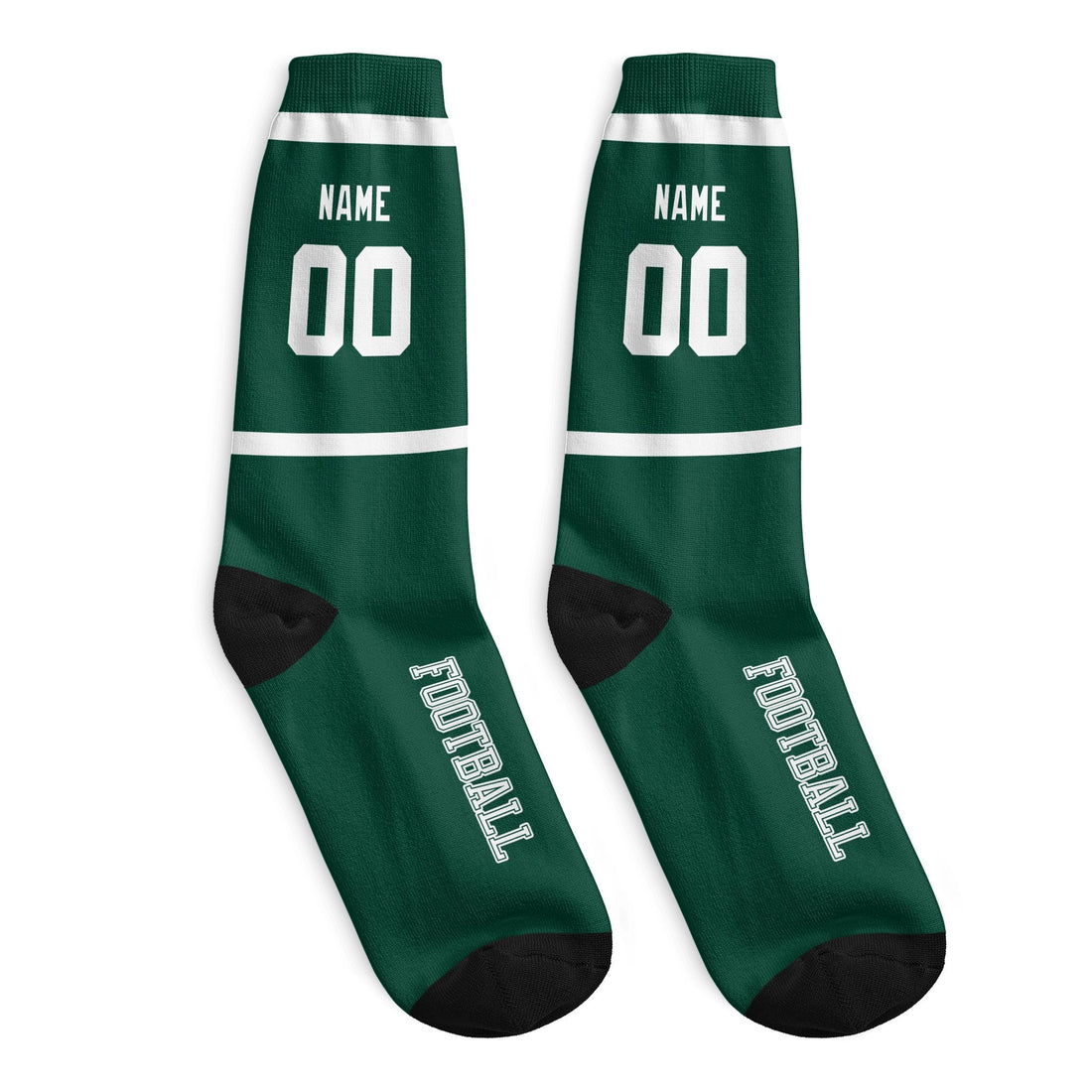 Custom New York J Football Socks - Personalized Athletic Fan Crew Socks - Antking
