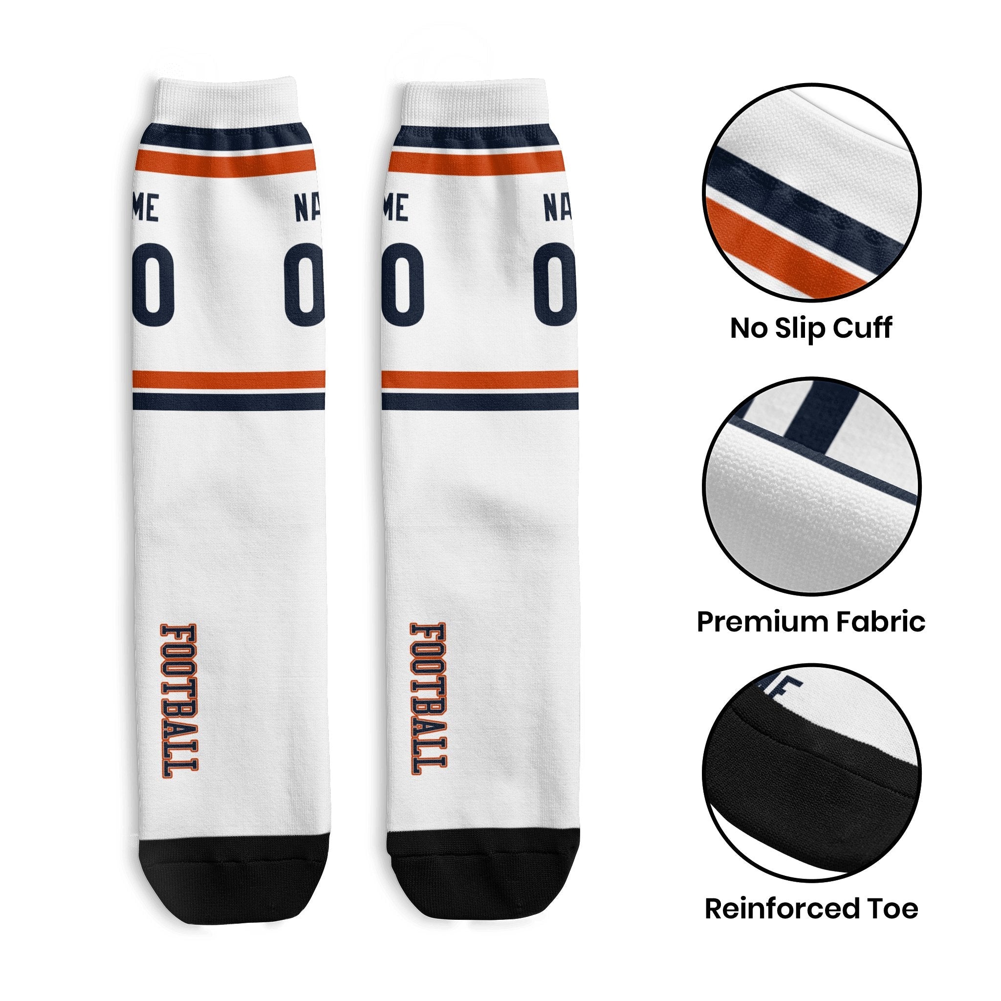 ANTKING Chicago Socks 2 Pairs Custom any Name and Number for Men Women Gift ANTKING