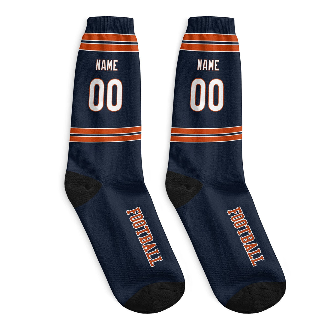 Custom Chicago Football Socks - Personalized Athletic Fan Crew Socks - Antking