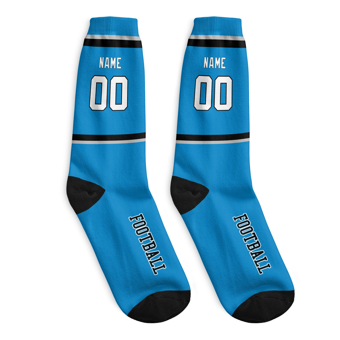 Custom Carolina Football Socks - Personalized Athletic Fan Crew Socks - Antking