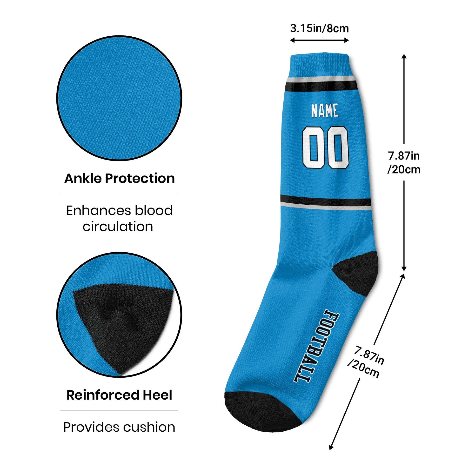 ANTKING Carolina Socks 2 Pairs Custom any Name and Number for Men Women Gift ANTKING