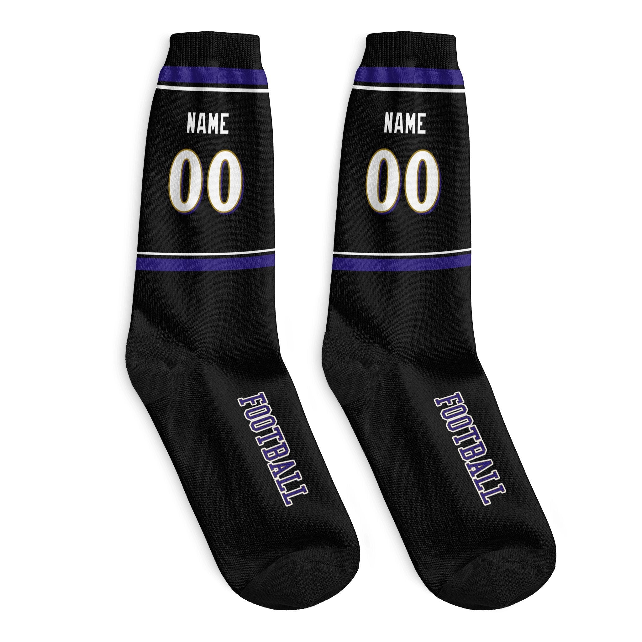 ANTKING Baltimore Socks 2 Pairs Custom any Name and Number for Men Women Gift ANTKING