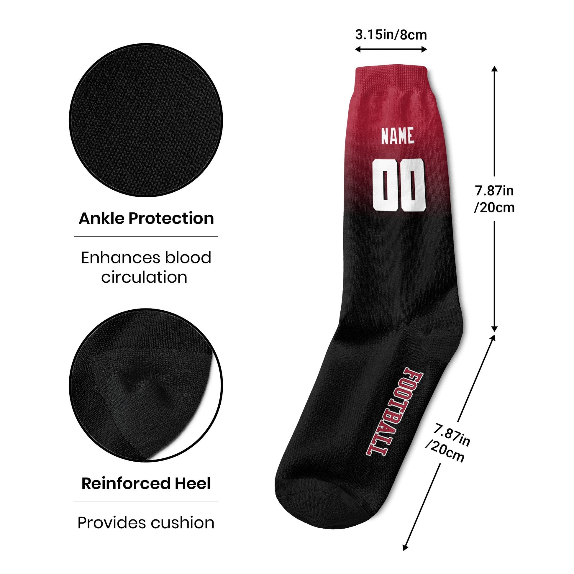 ANTKING Atlanta Socks 2 Pairs Custom any Name and Number for Men Women Gift ANTKING