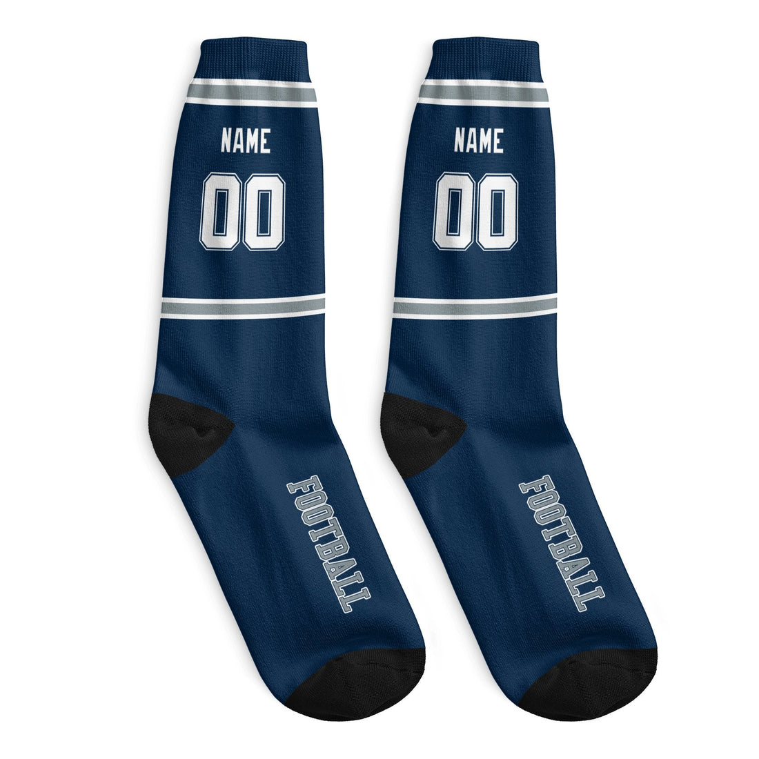 Custom Dallas Football Socks - Personalized Athletic Fan Crew Socks - Antking