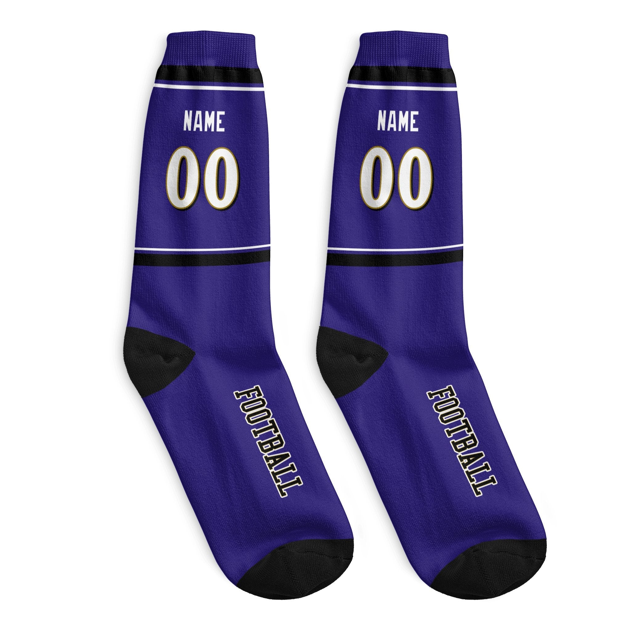 ANTKING Baltimore Socks 2 Pairs Custom any Name and Number for Men Women Gift ANTKING
