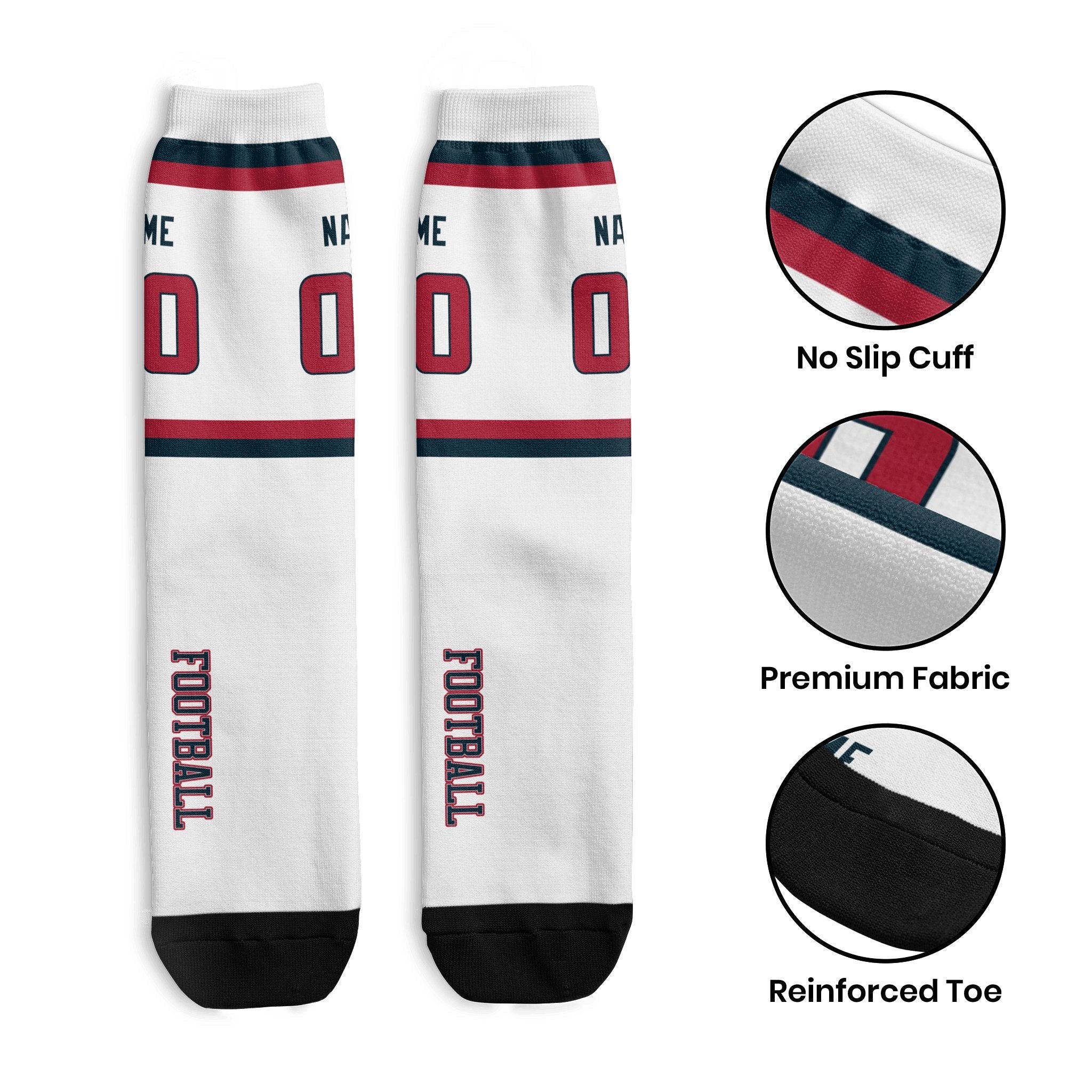 ANTKING Houston Socks 2 Pairs Custom any Name and Number for Men Women Gift ANTKING