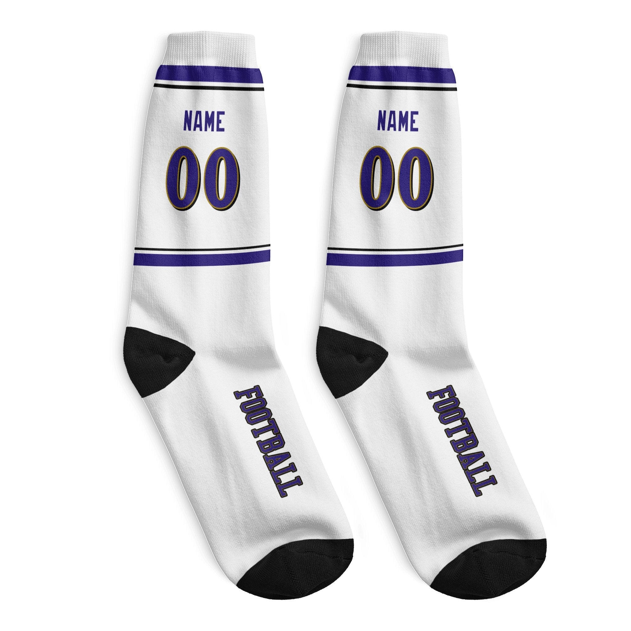 ANTKING Baltimore Socks 2 Pairs Custom any Name and Number for Men Women Gift ANTKING