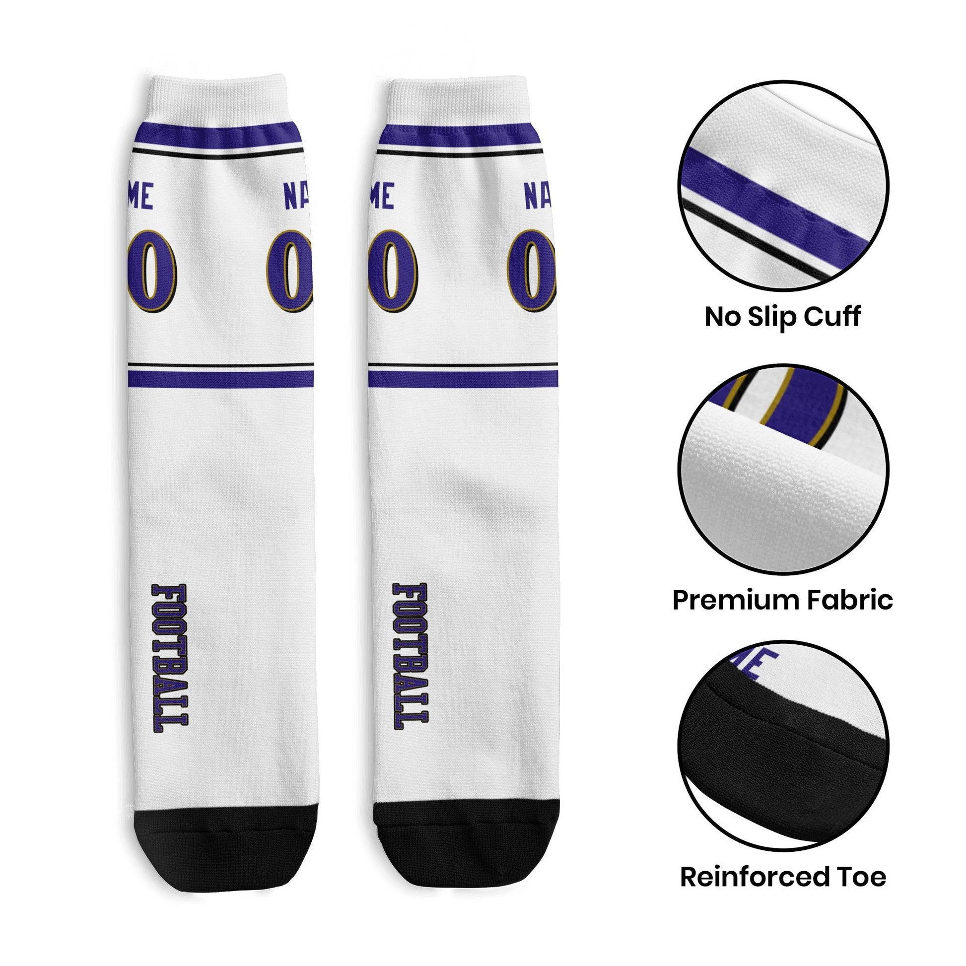 ANTKING Baltimore Socks 2 Pairs Custom any Name and Number for Men Women Gift ANTKING