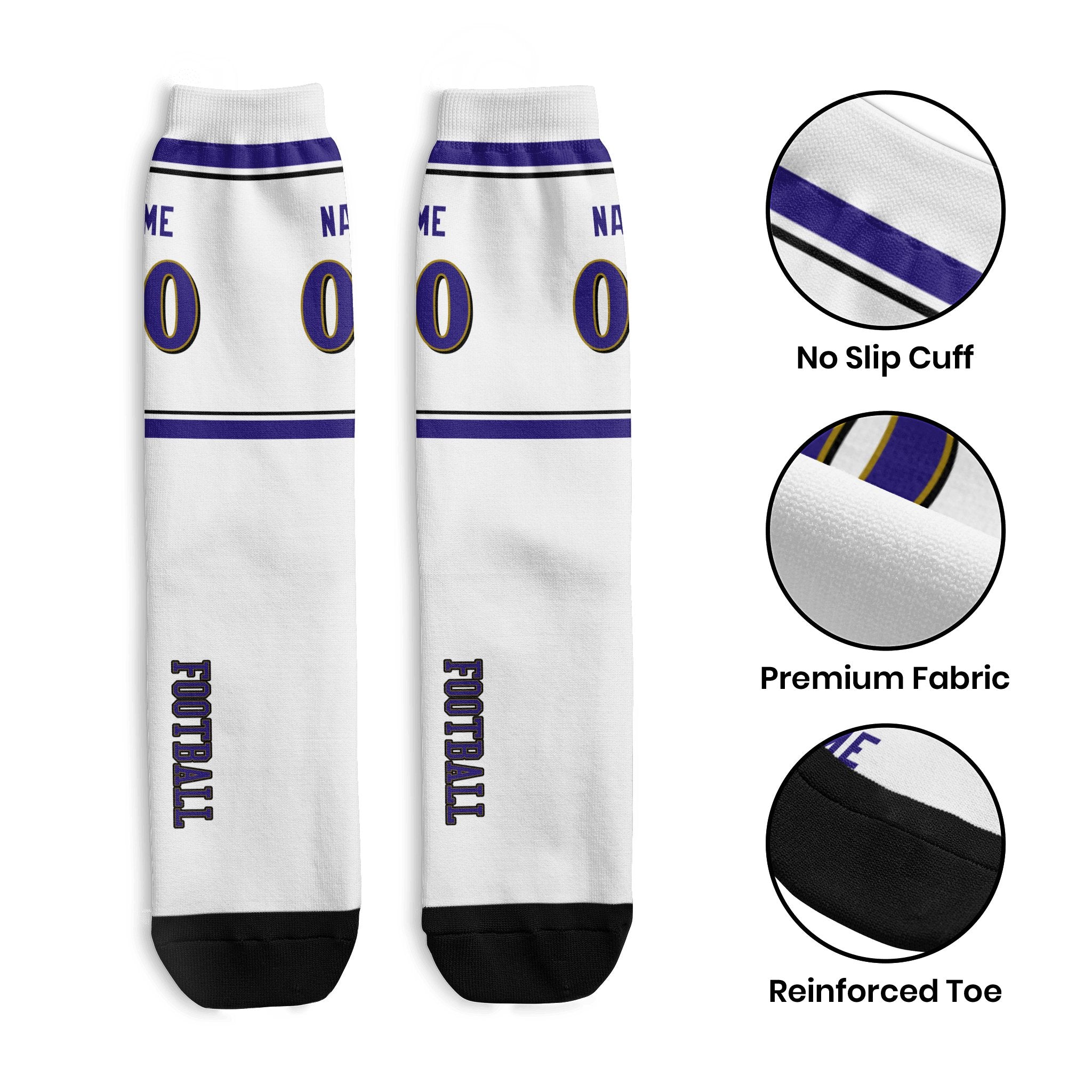 ANTKING Baltimore Socks 2 Pairs Custom any Name and Number for Men Women Gift ANTKING