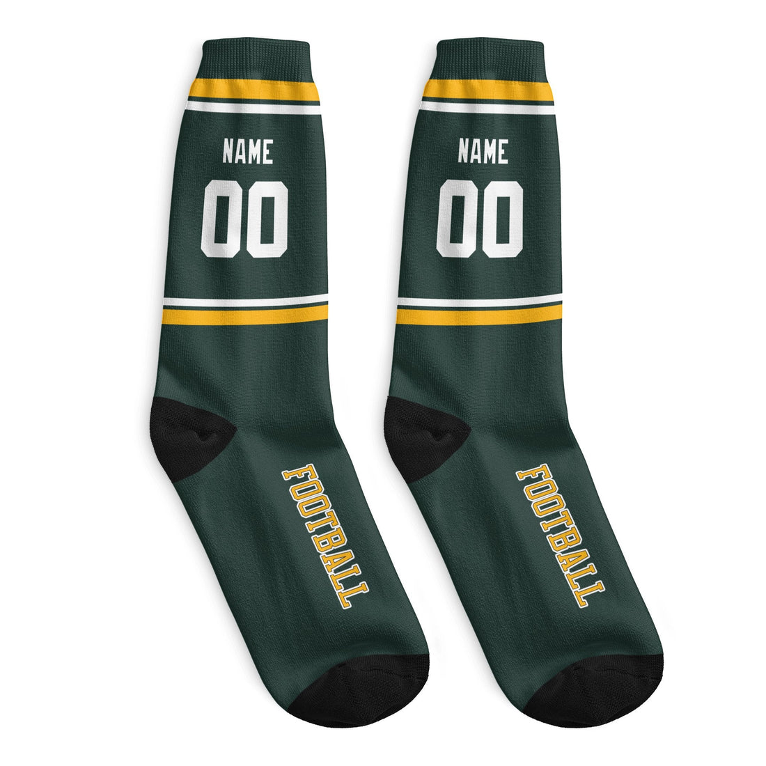 Custom Green Bay Football Socks - Personalized Athletic Fan Crew Socks - Antking