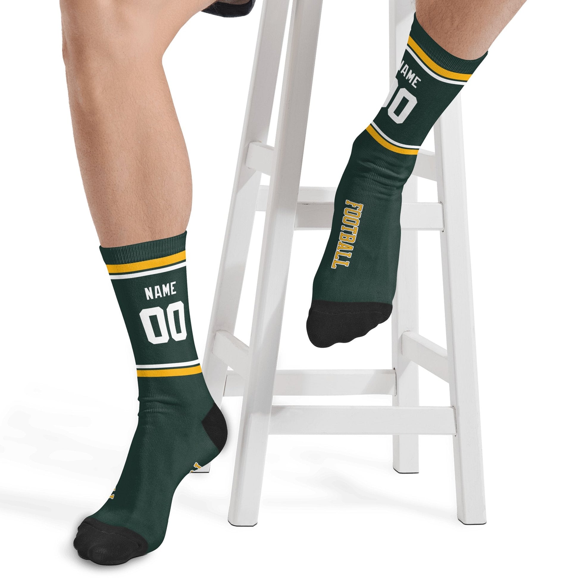 ANTKING Green Bay Socks 2 Pairs Custom any Name and Number for Men Women Gift ANTKING