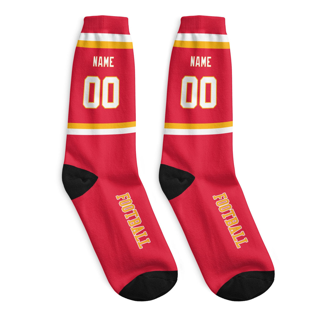 Custom Kansas Football Socks - Personalized Athletic Fan Crew Socks - Antking