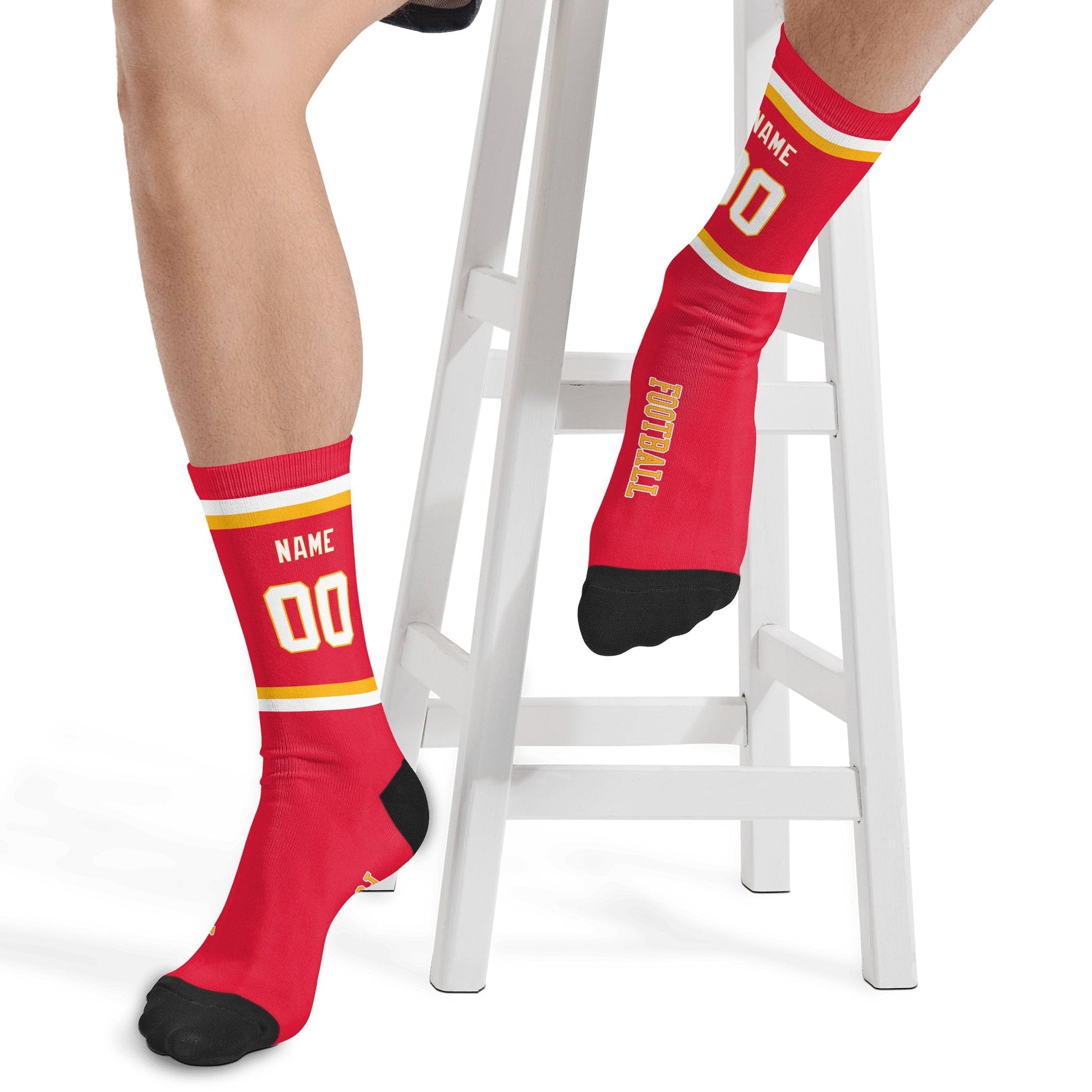 ANTKING Kansas Socks 2 Pairs Custom any Name and Number for Men Women Gift ANTKING