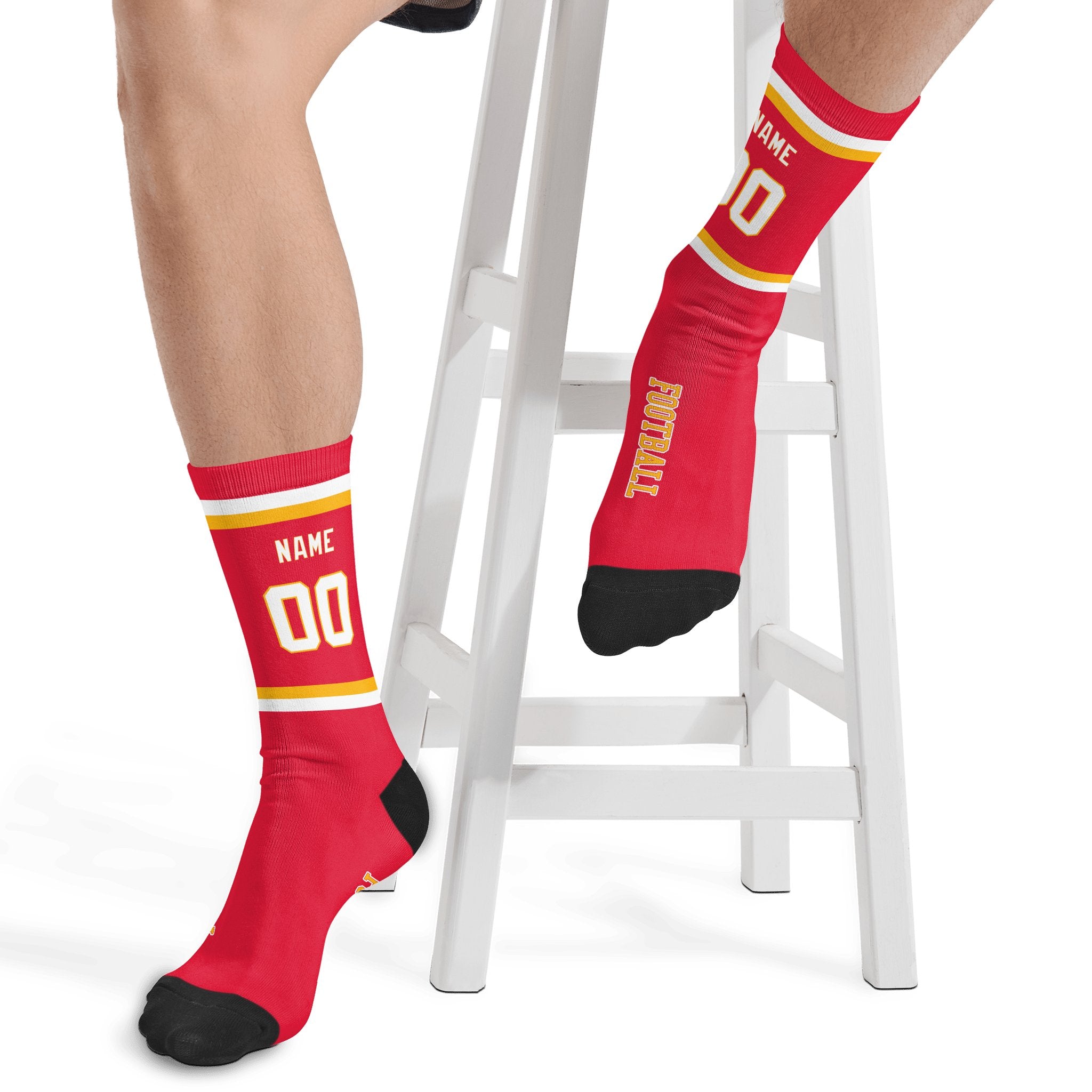 ANTKING Kansas Socks 2 Pairs Custom any Name and Number for Men Women Gift ANTKING
