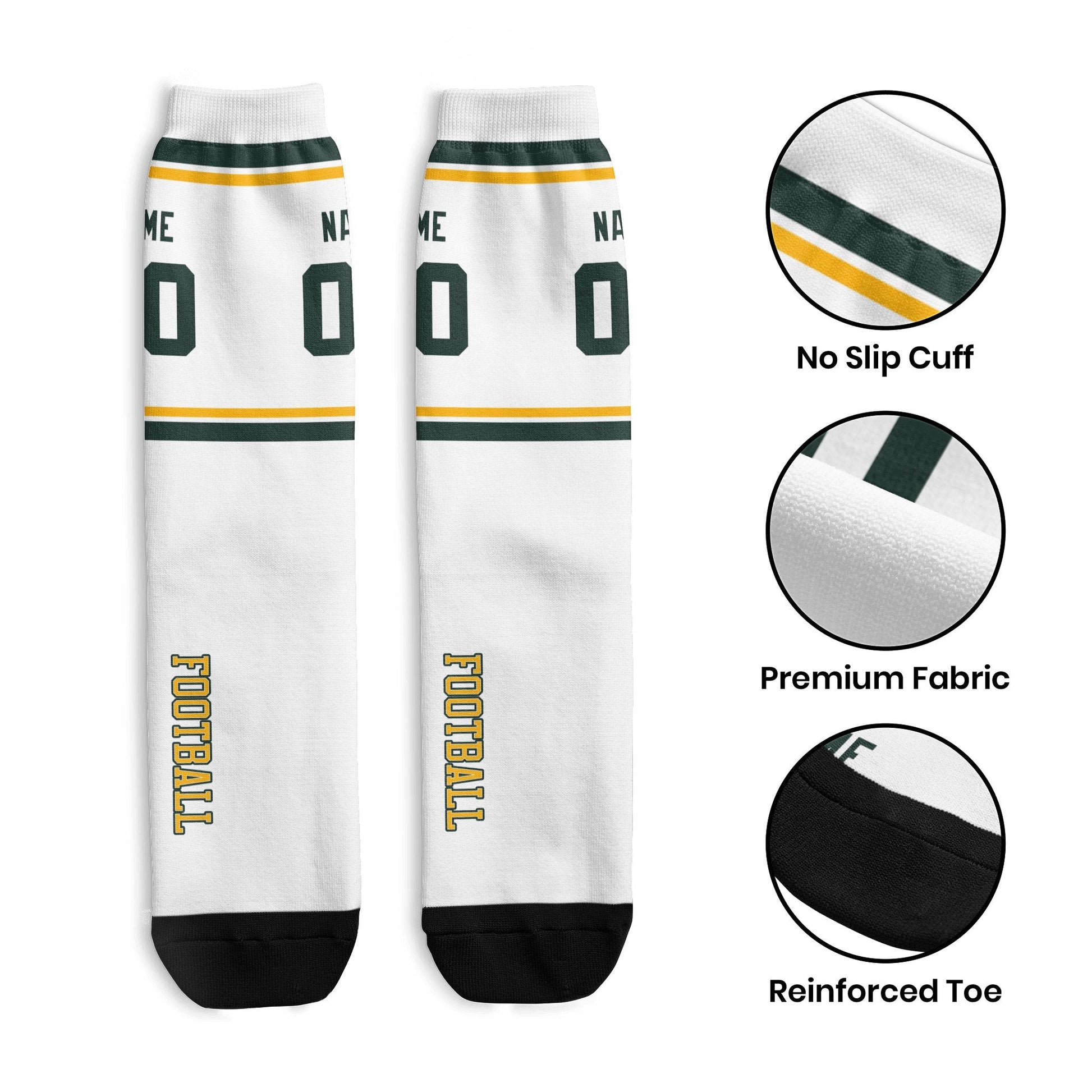 ANTKING Green Bay Socks 2 Pairs Custom any Name and Number for Men Women Gift ANTKING