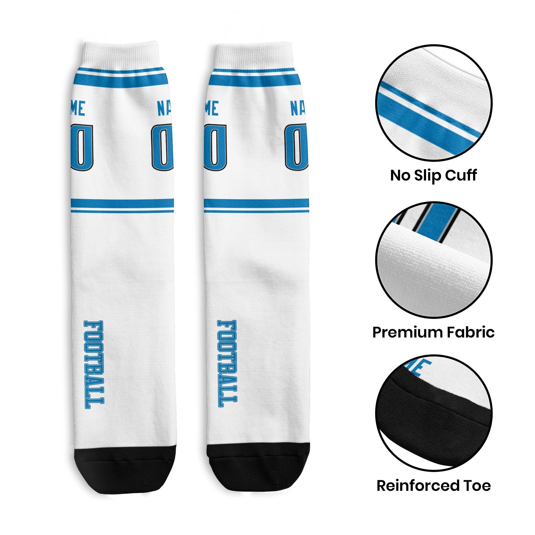 ANTKING Detroit Socks 2 Pairs Custom any Name and Number for Men Women Gift