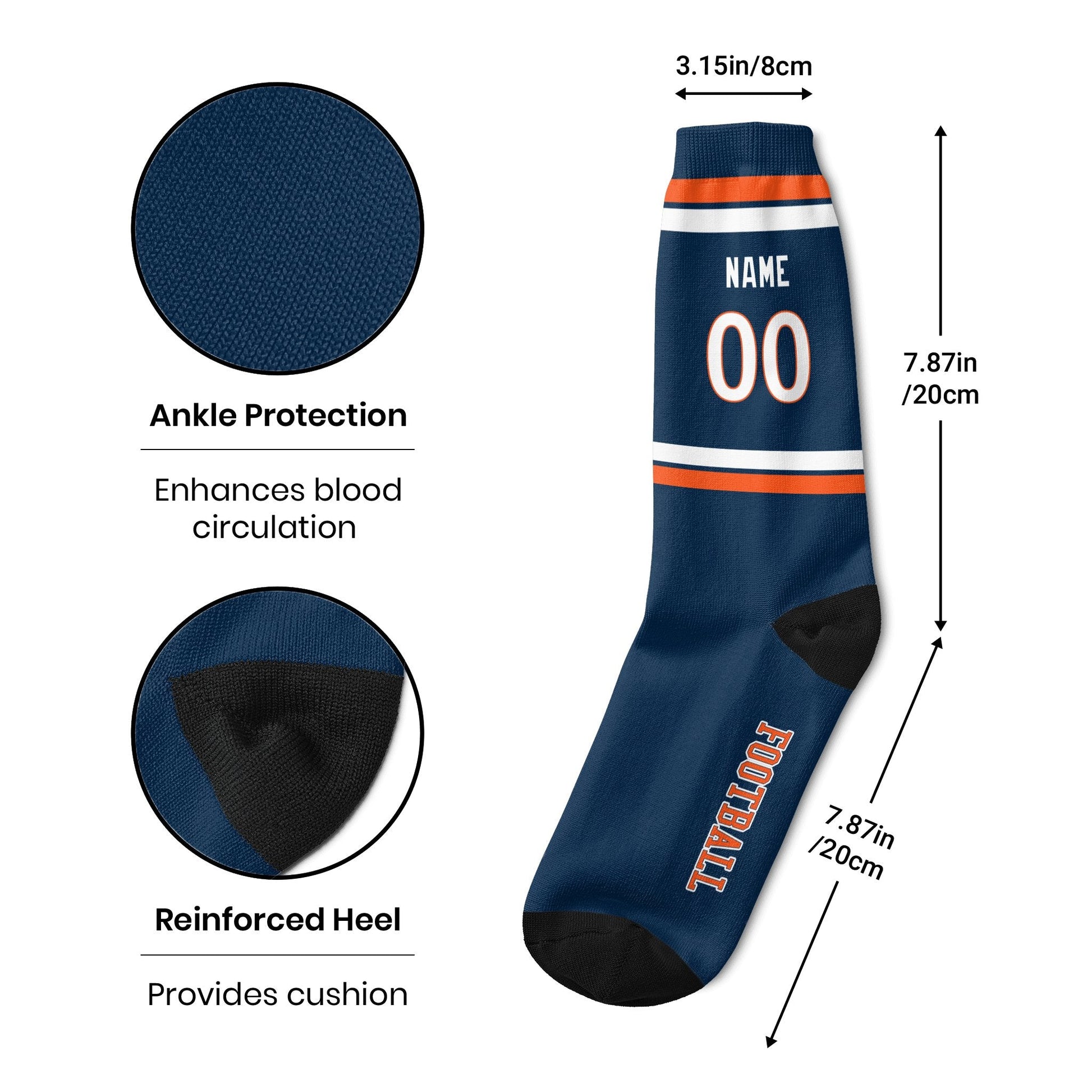 ANTKING Denver Socks 2 Pairs Custom any Name and Number for Men Women Gift ANTKING